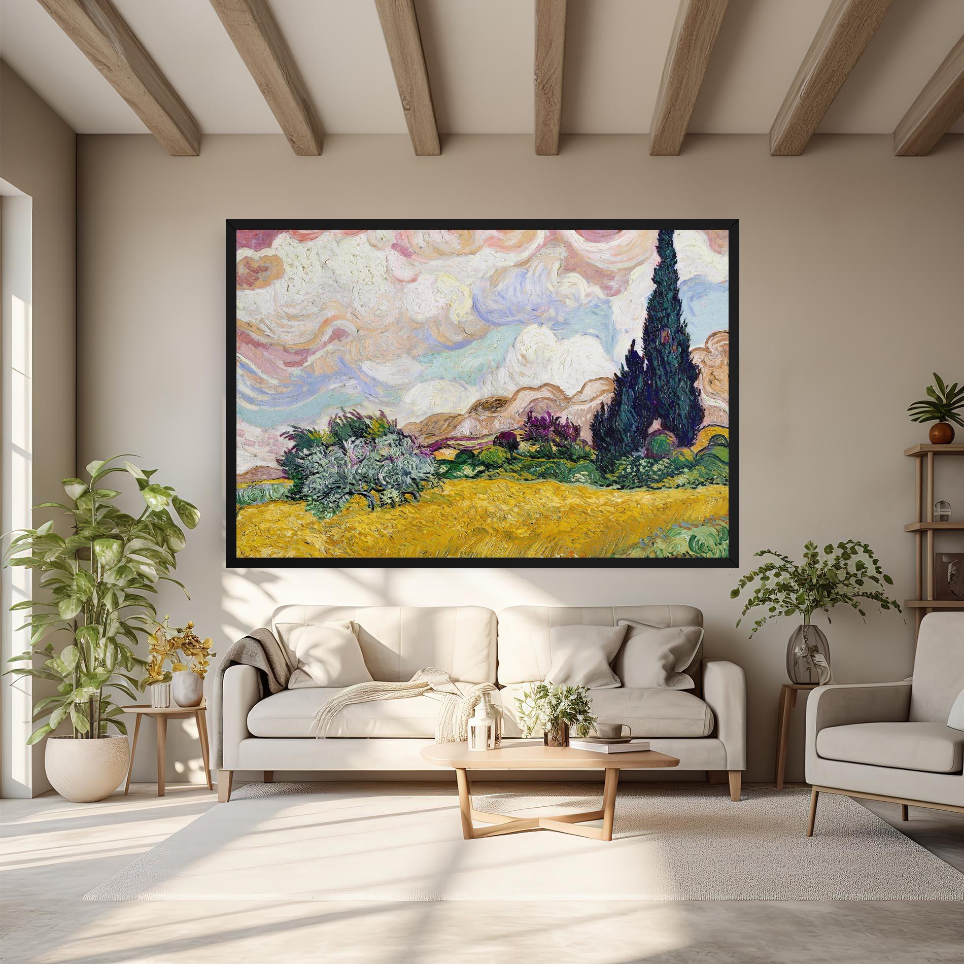 Vászonkép Pastel Wheat Field mockup 6