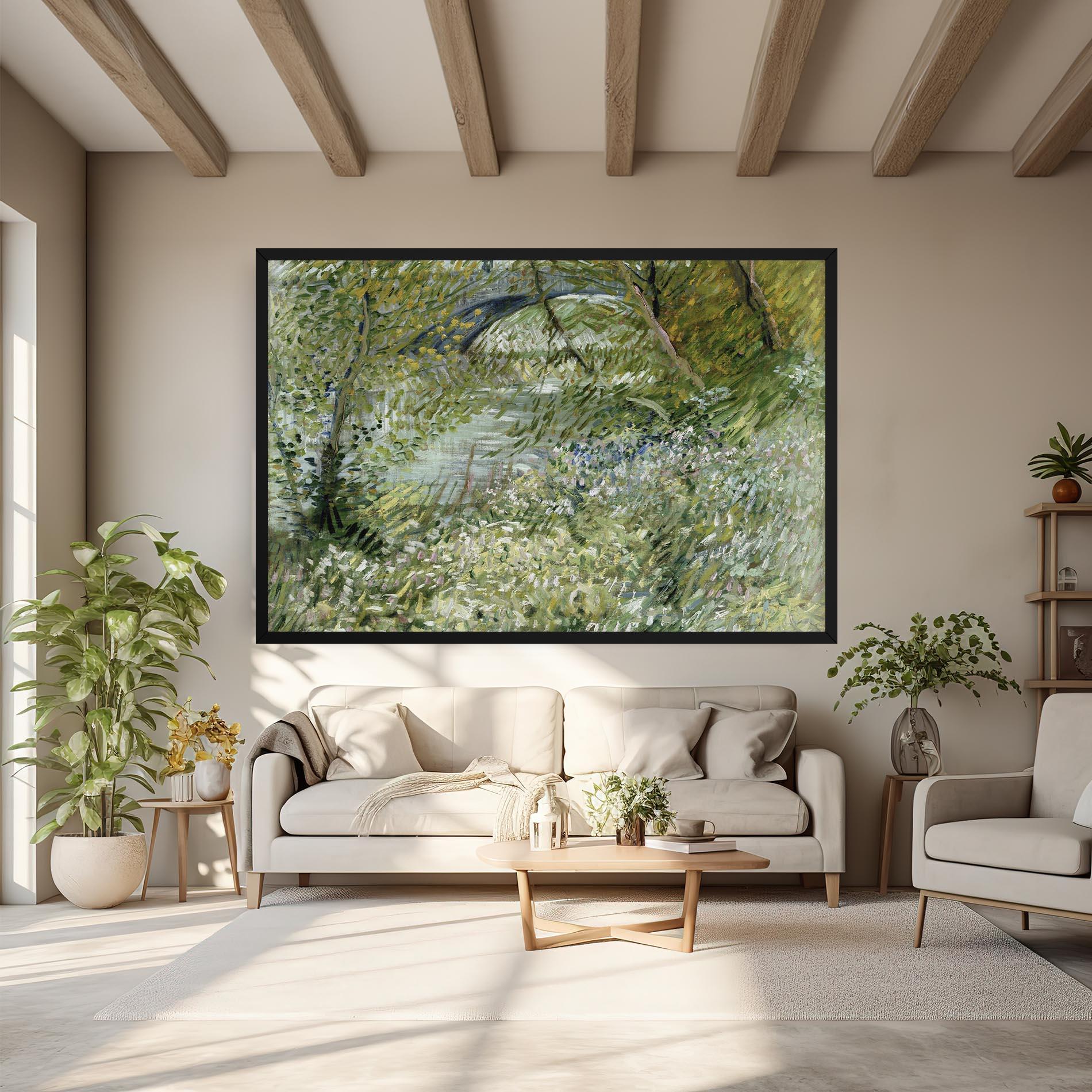 Vászonkép River Bank Springtime mockup 6