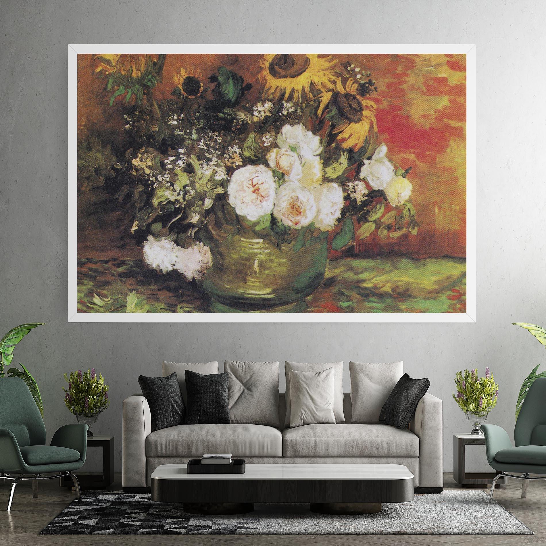 Vászonkép Bowl With Sunflowers mockup 7