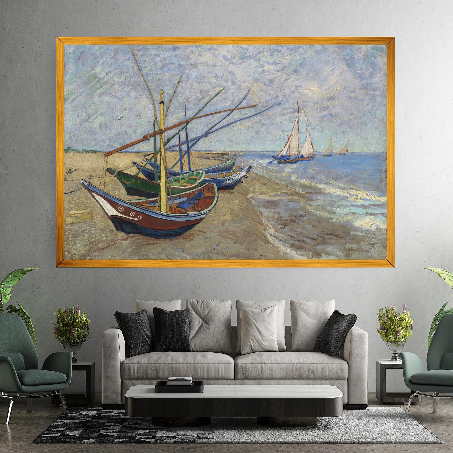 Vászonkép Boats Beach mockup 7