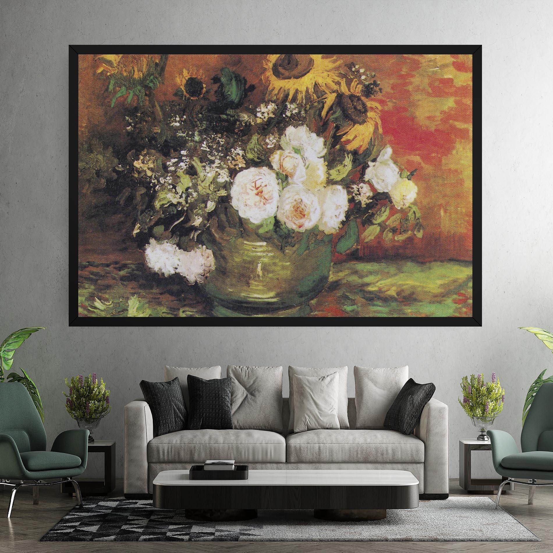 Vászonkép Bowl With Sunflowers mockup 7