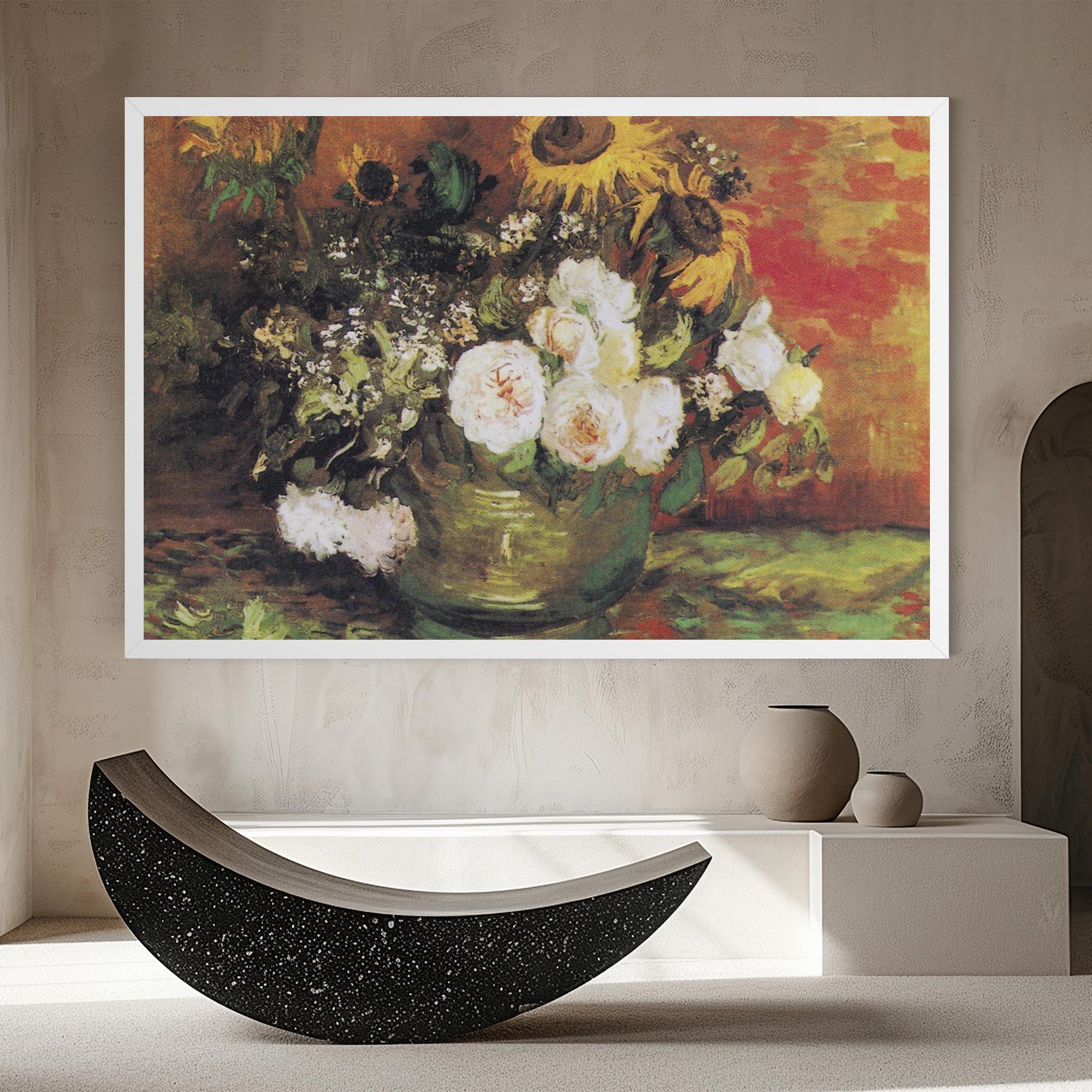 Vászonkép Bowl With Sunflowers mockup 8