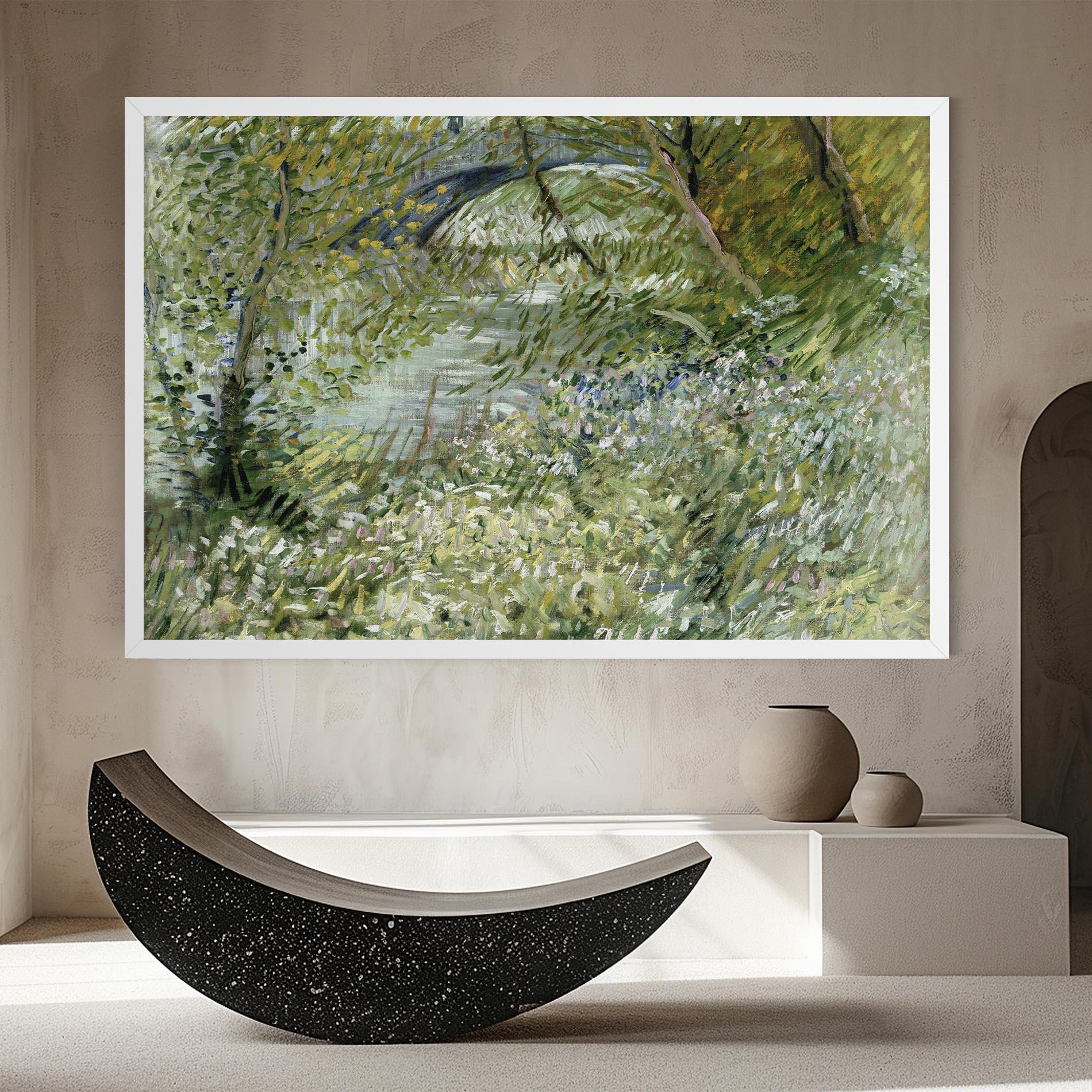 Vászonkép River Bank Springtime mockup 8