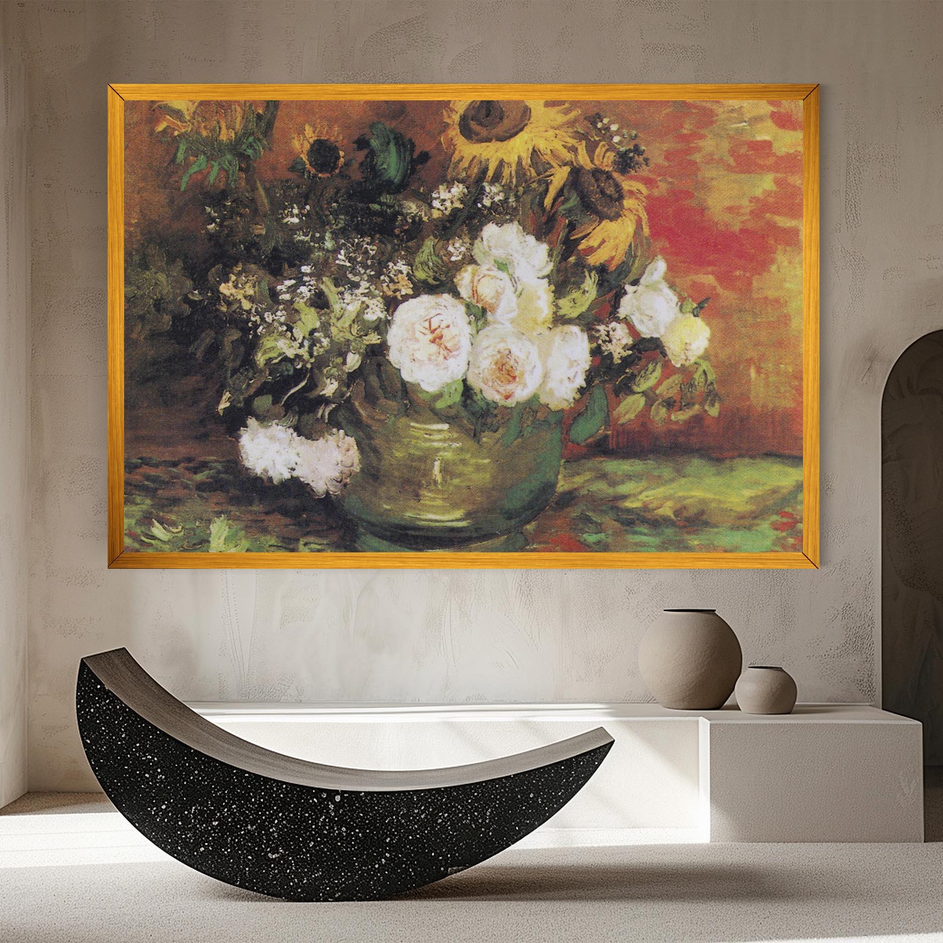 Vászonkép Bowl With Sunflowers mockup 8