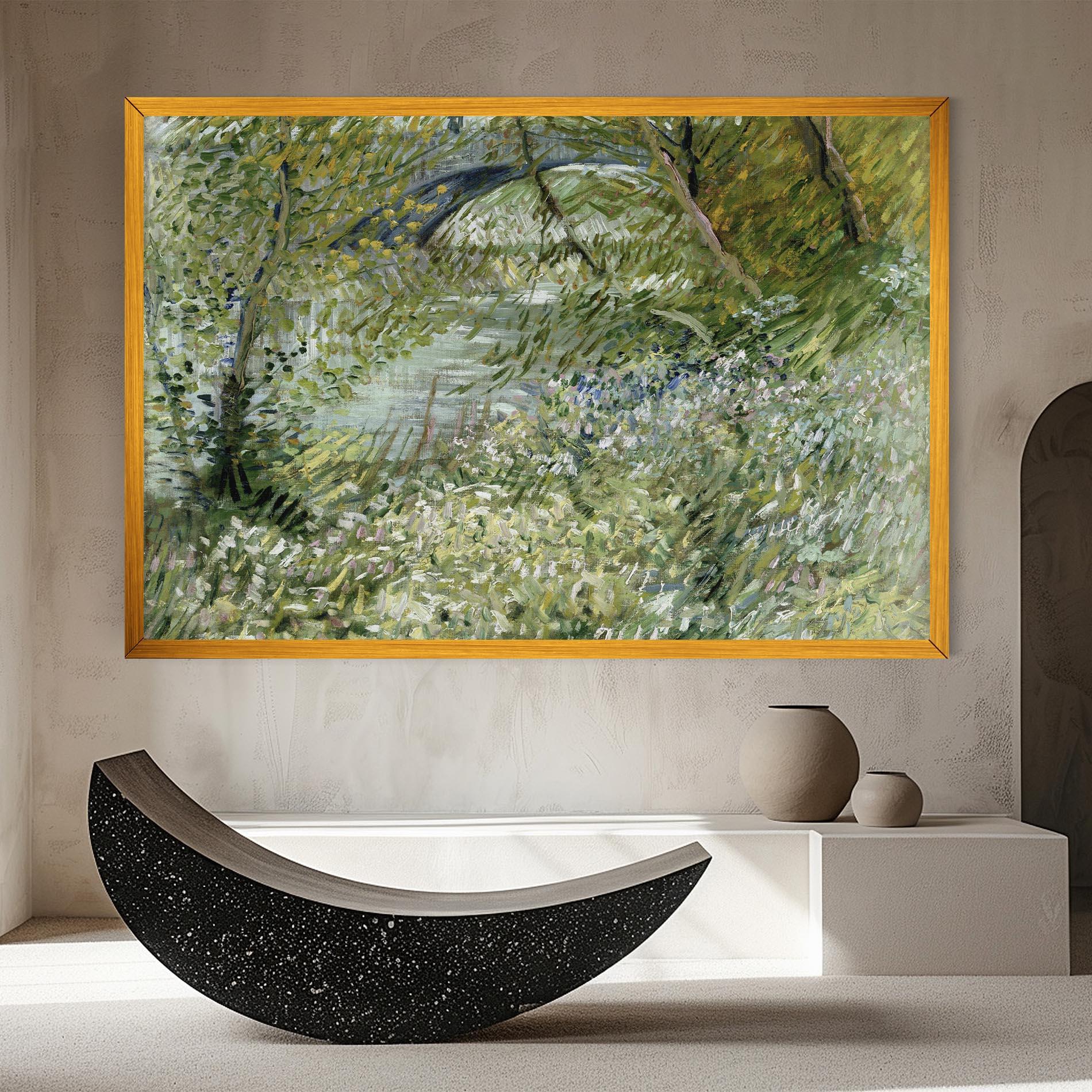 Vászonkép River Bank Springtime mockup 8