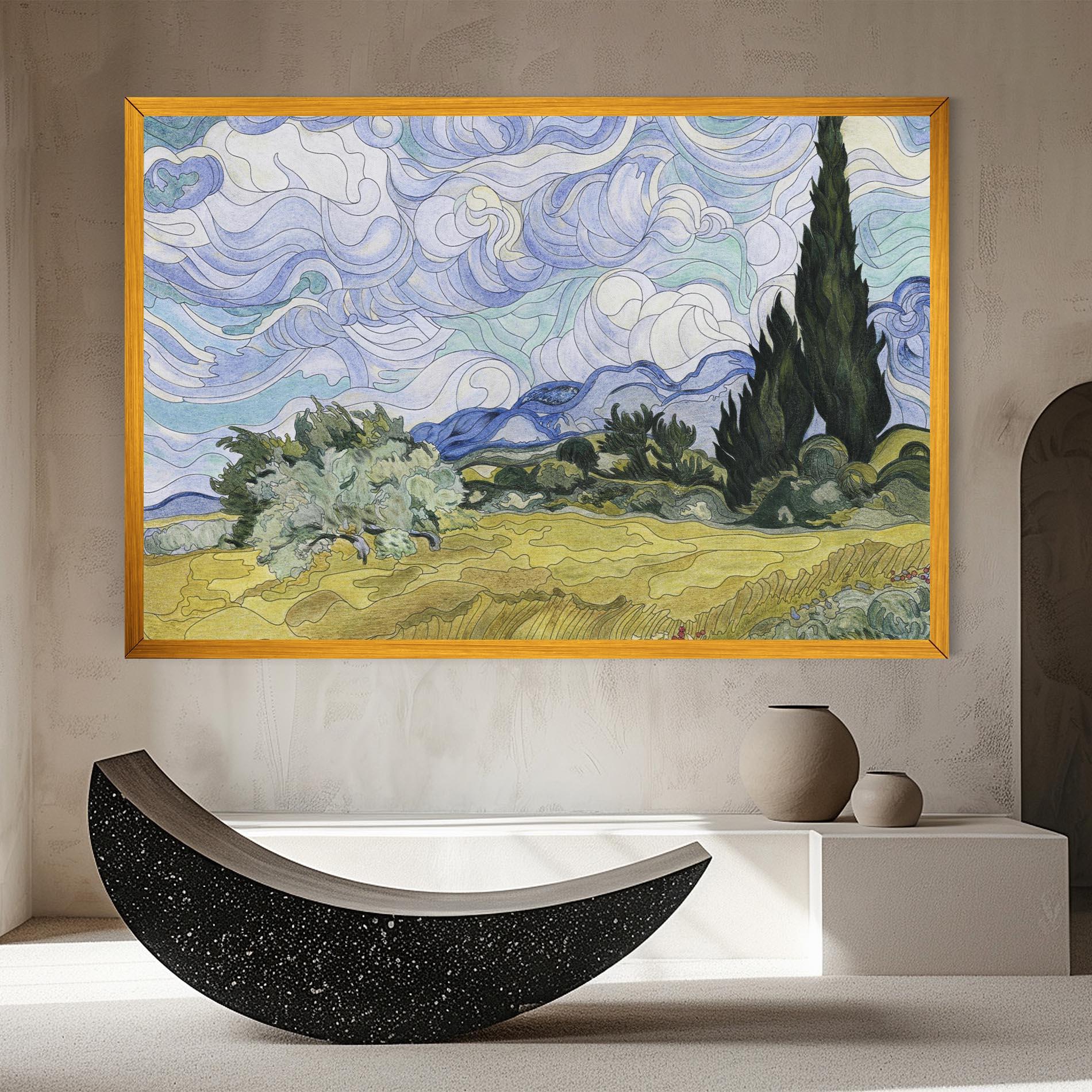 Vászonkép Wheat Field Cypresses mockup 8