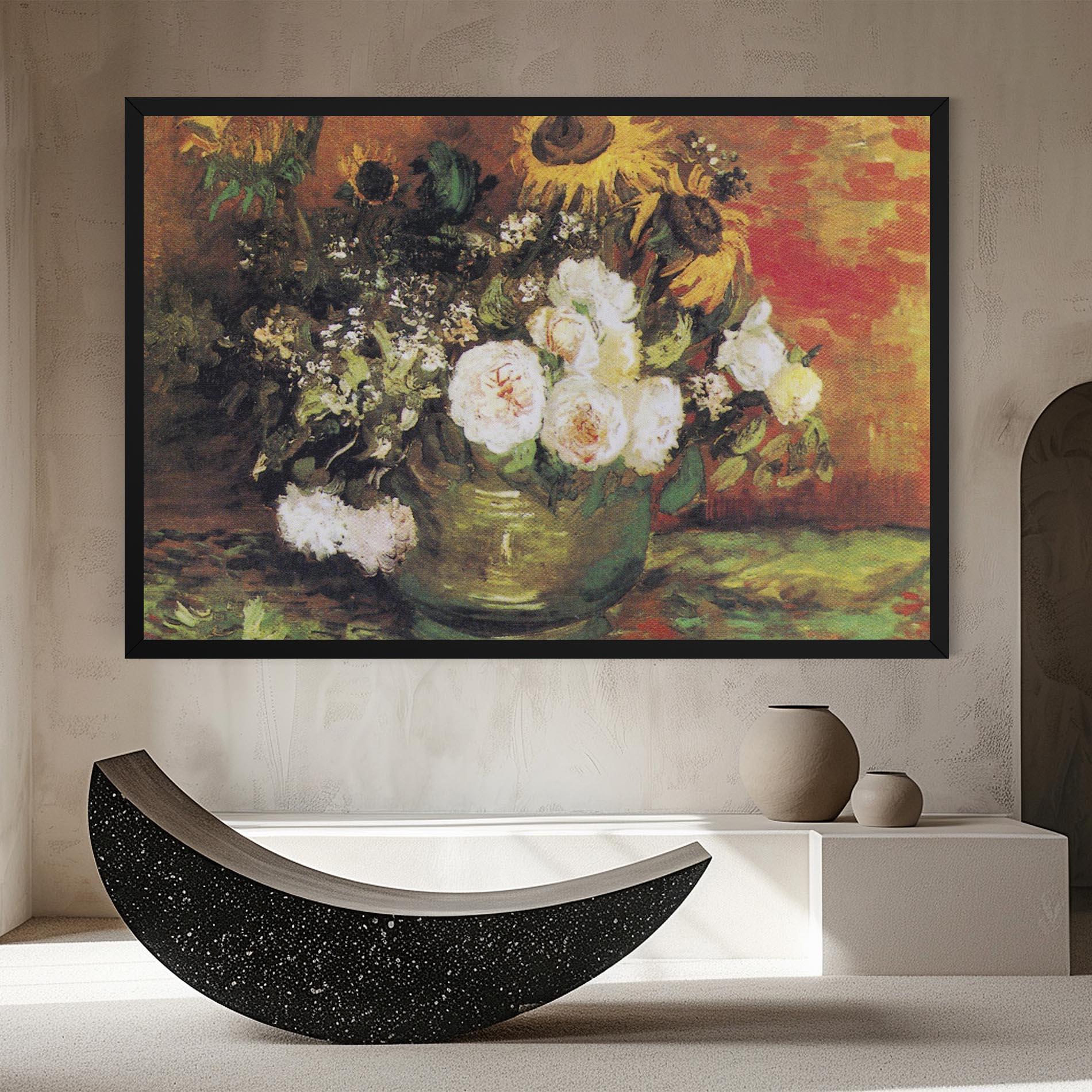 Vászonkép Bowl With Sunflowers mockup 8