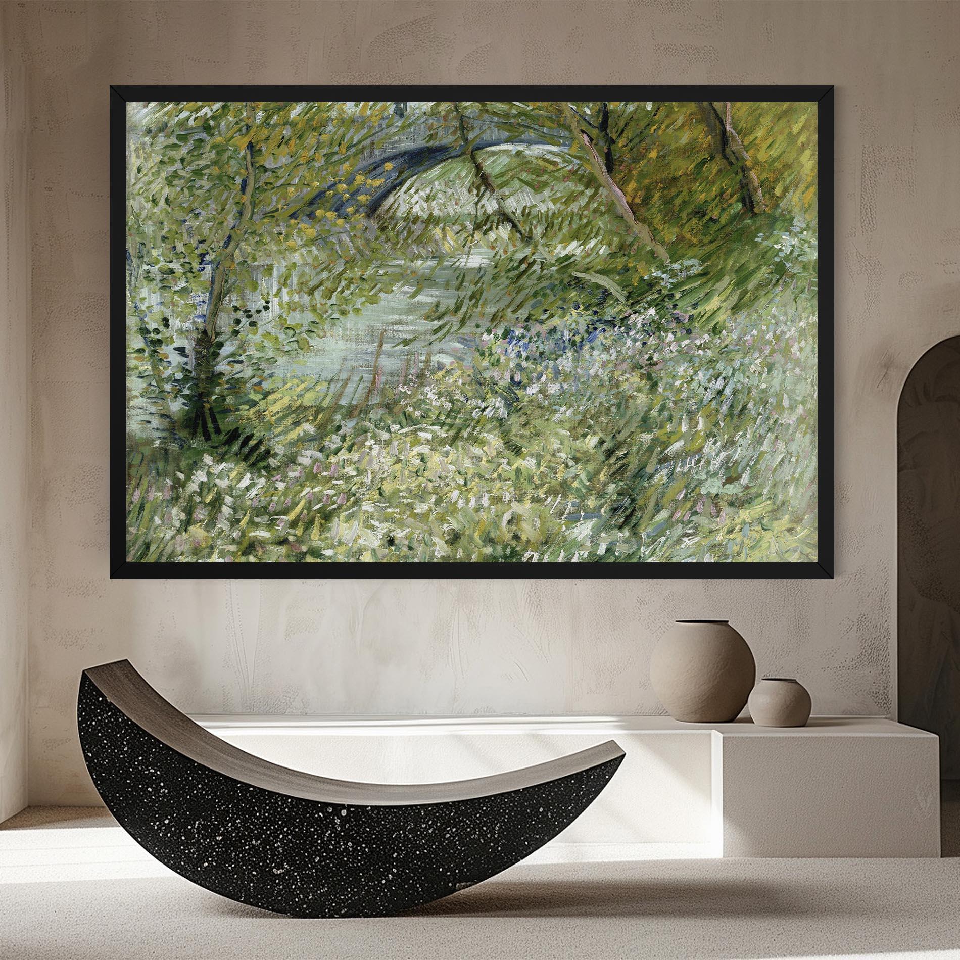 Vászonkép River Bank Springtime mockup 8