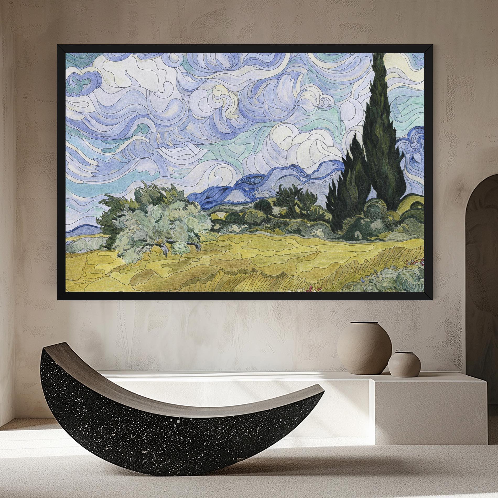 Vászonkép Wheat Field Cypresses mockup 8