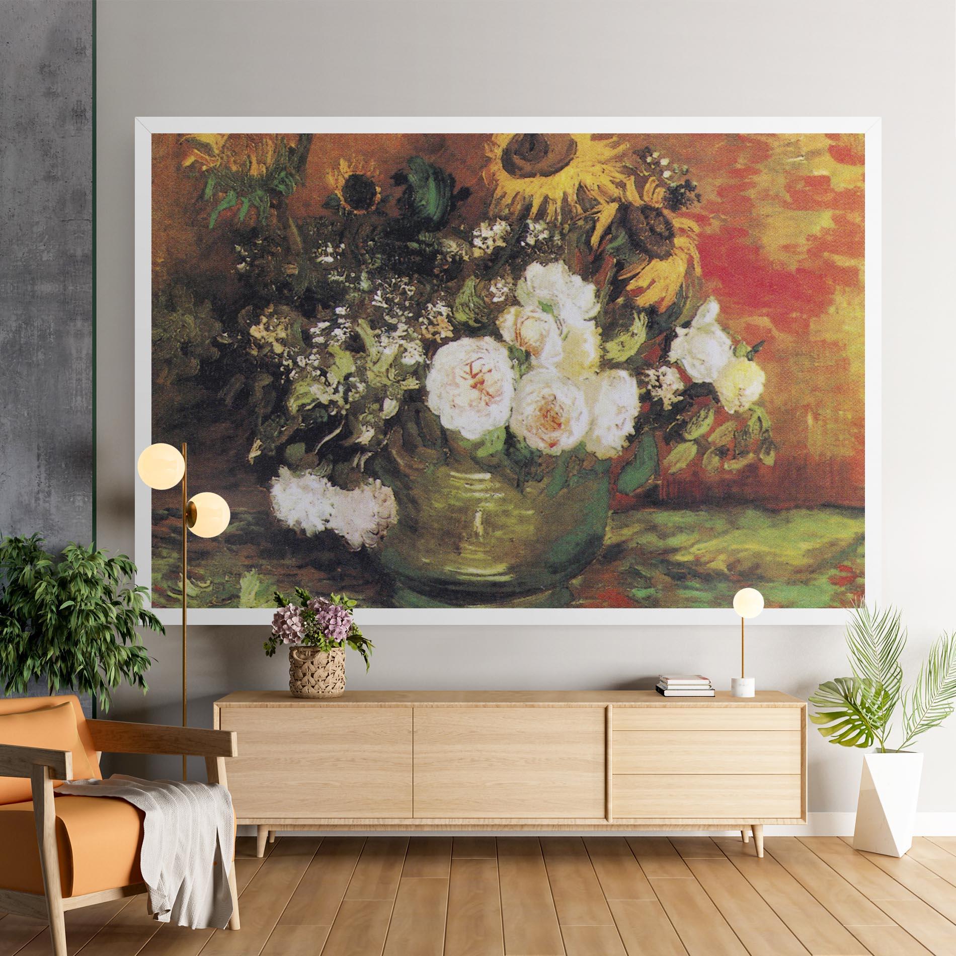 Vászonkép Bowl With Sunflowers mockup 9