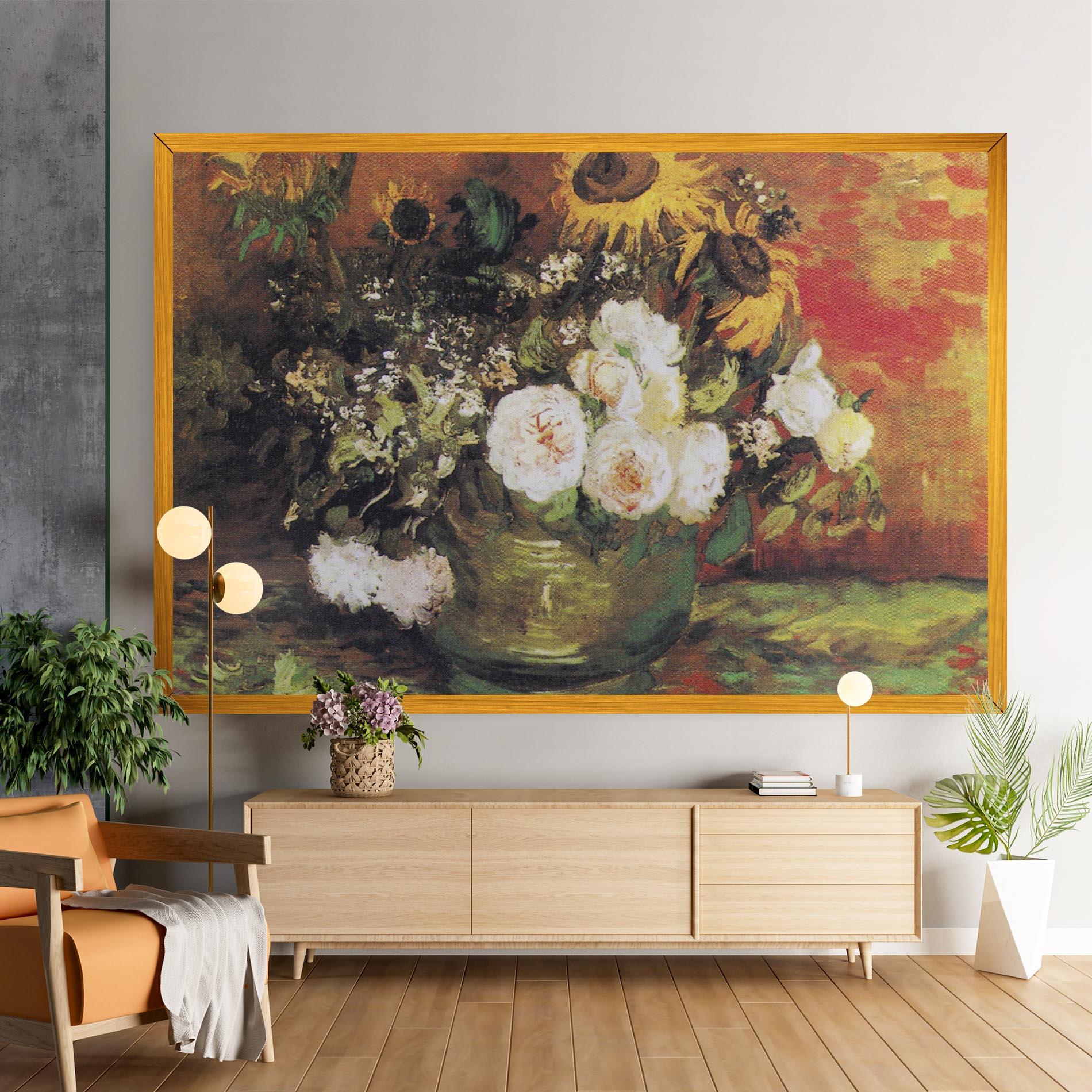 Vászonkép Bowl With Sunflowers mockup 9