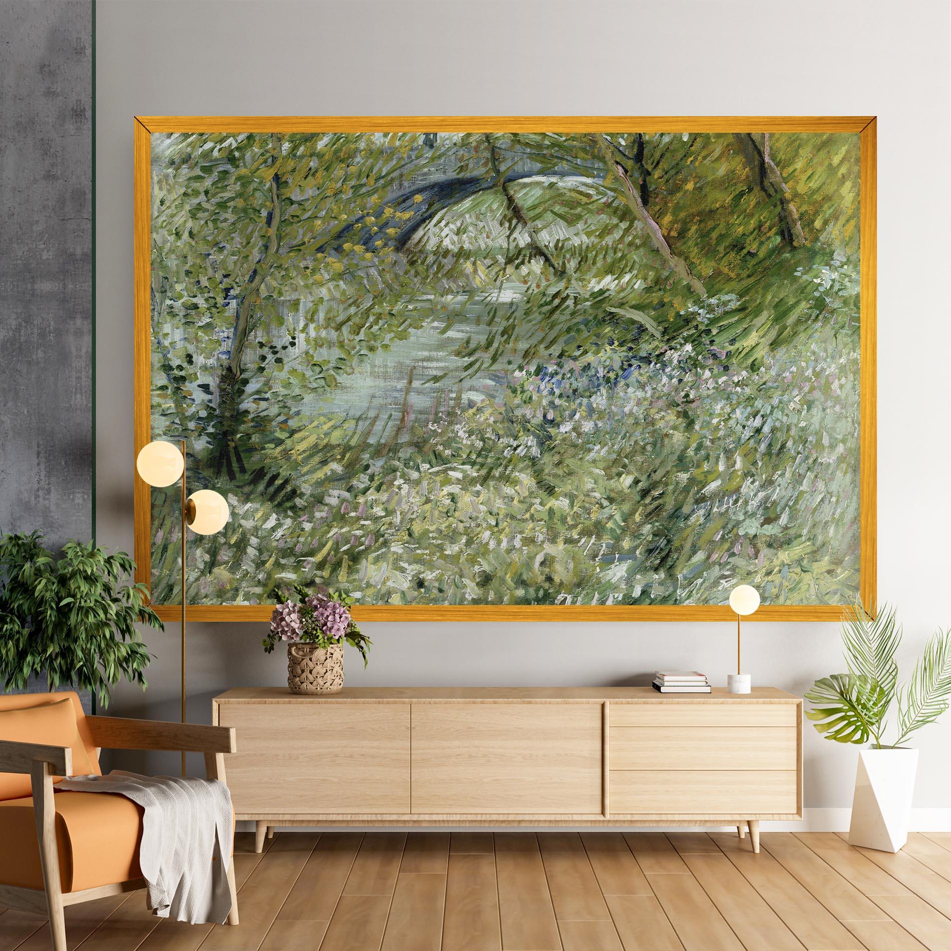 Vászonkép River Bank Springtime mockup 9