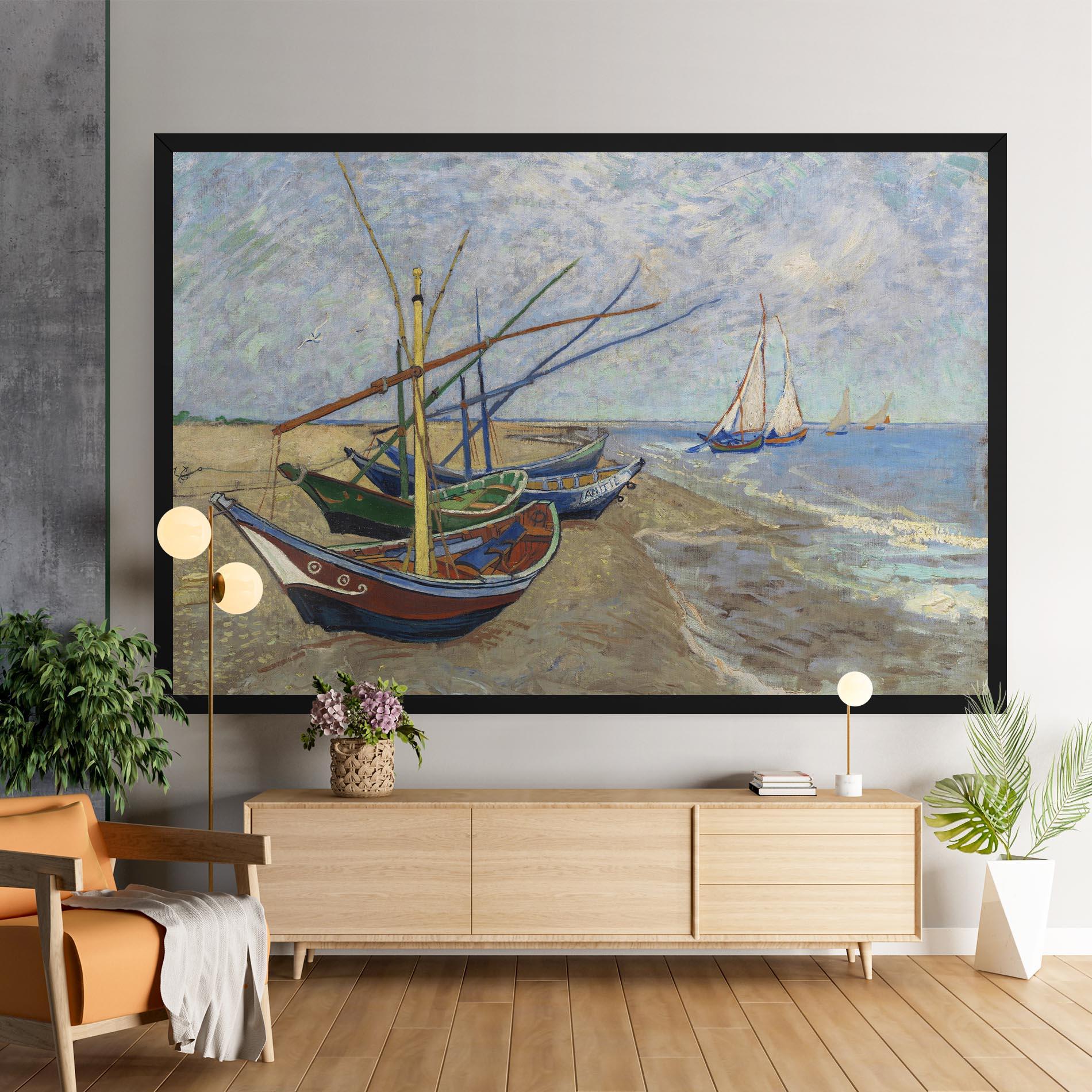 Vászonkép Boats Beach mockup 9