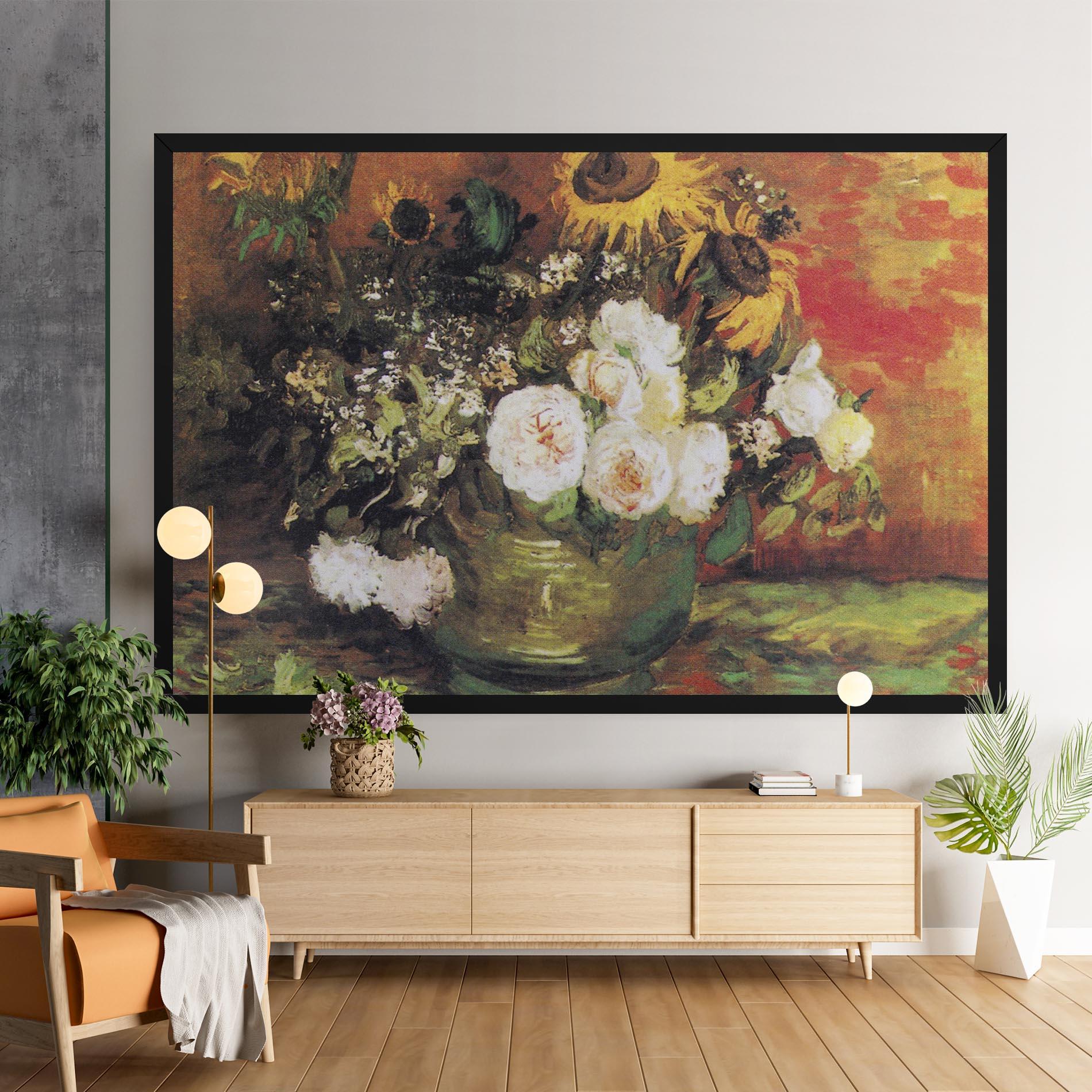 Vászonkép Bowl With Sunflowers mockup 9