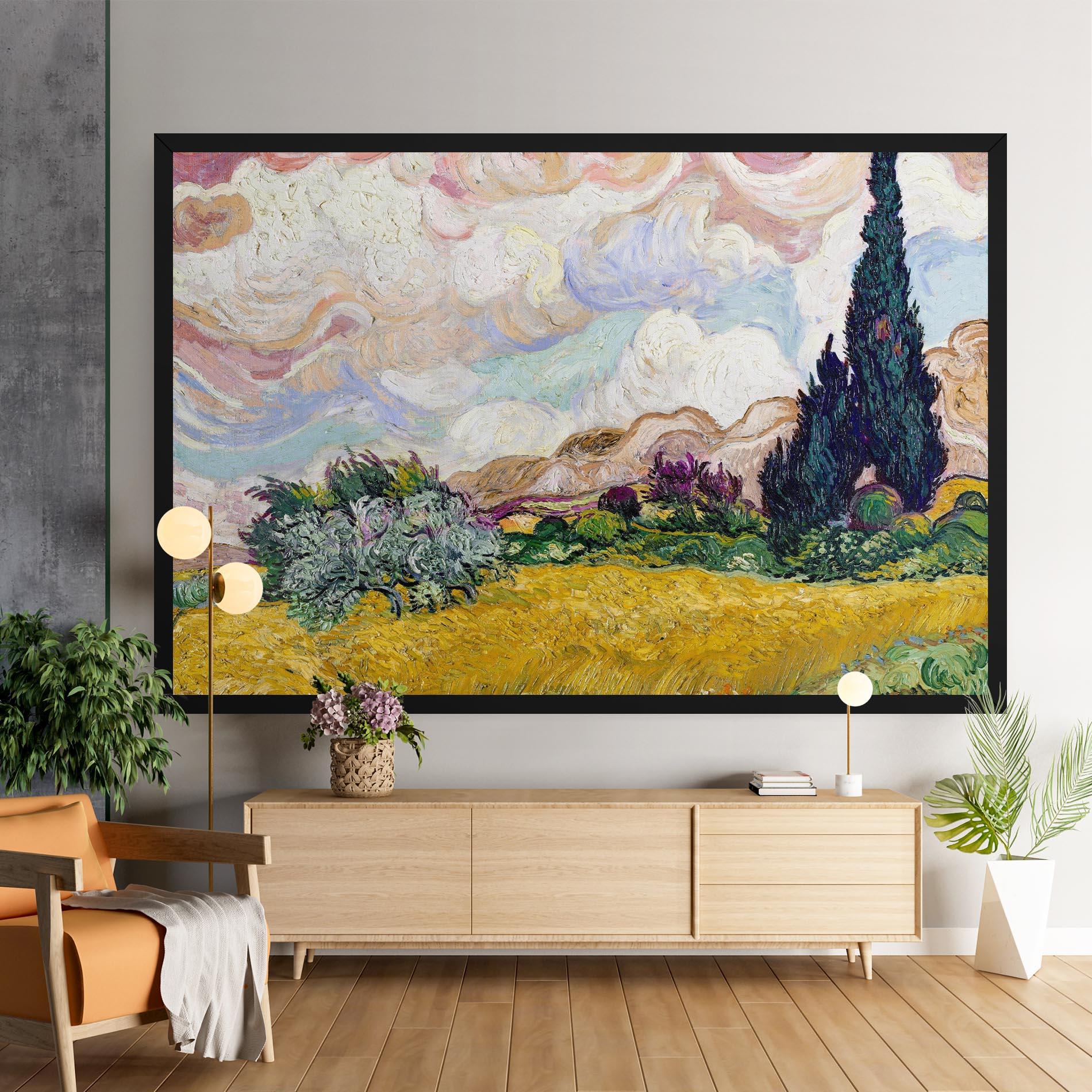 Vászonkép Pastel Wheat Field mockup 9