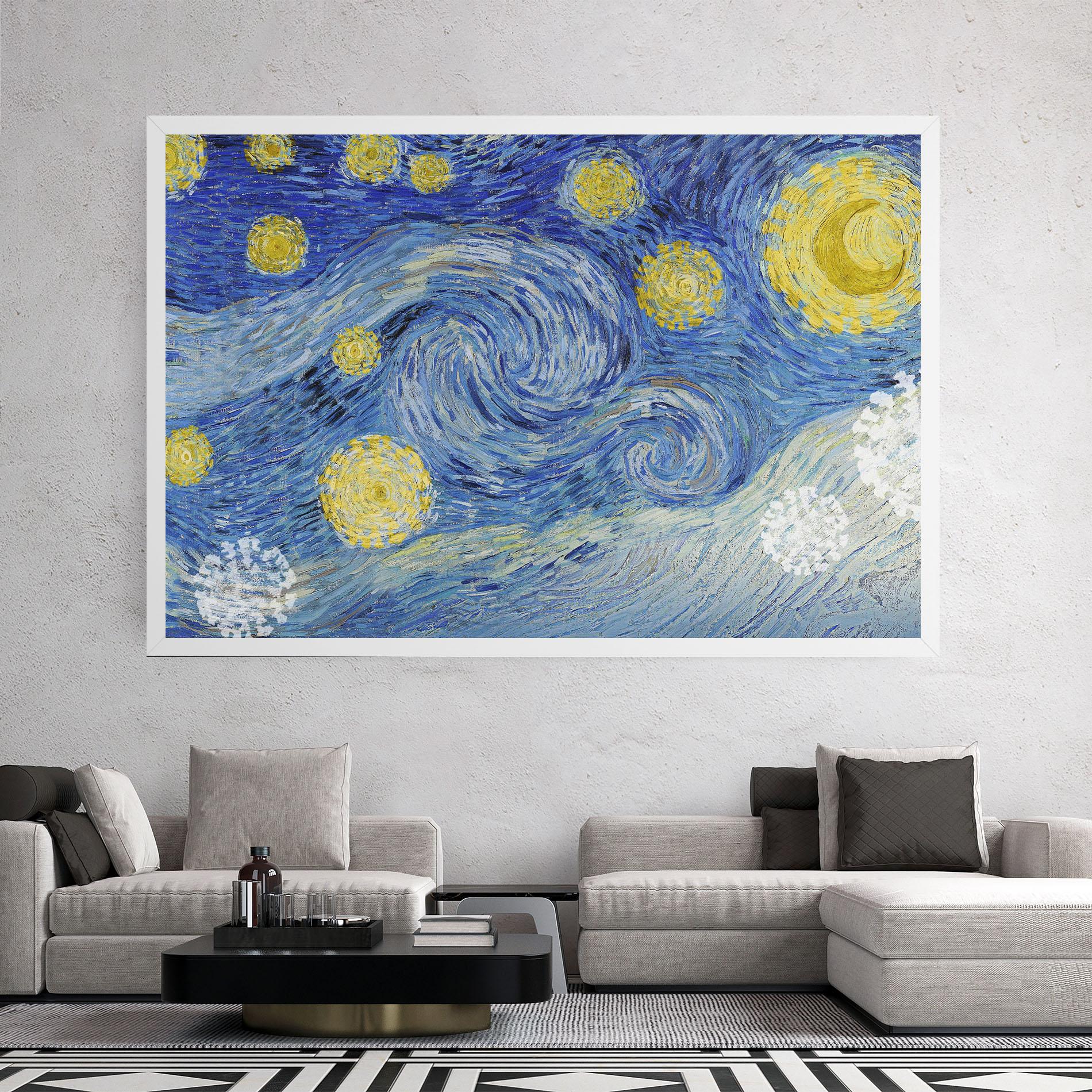 Vászonkép Van Gogh Starry Night mockup 2