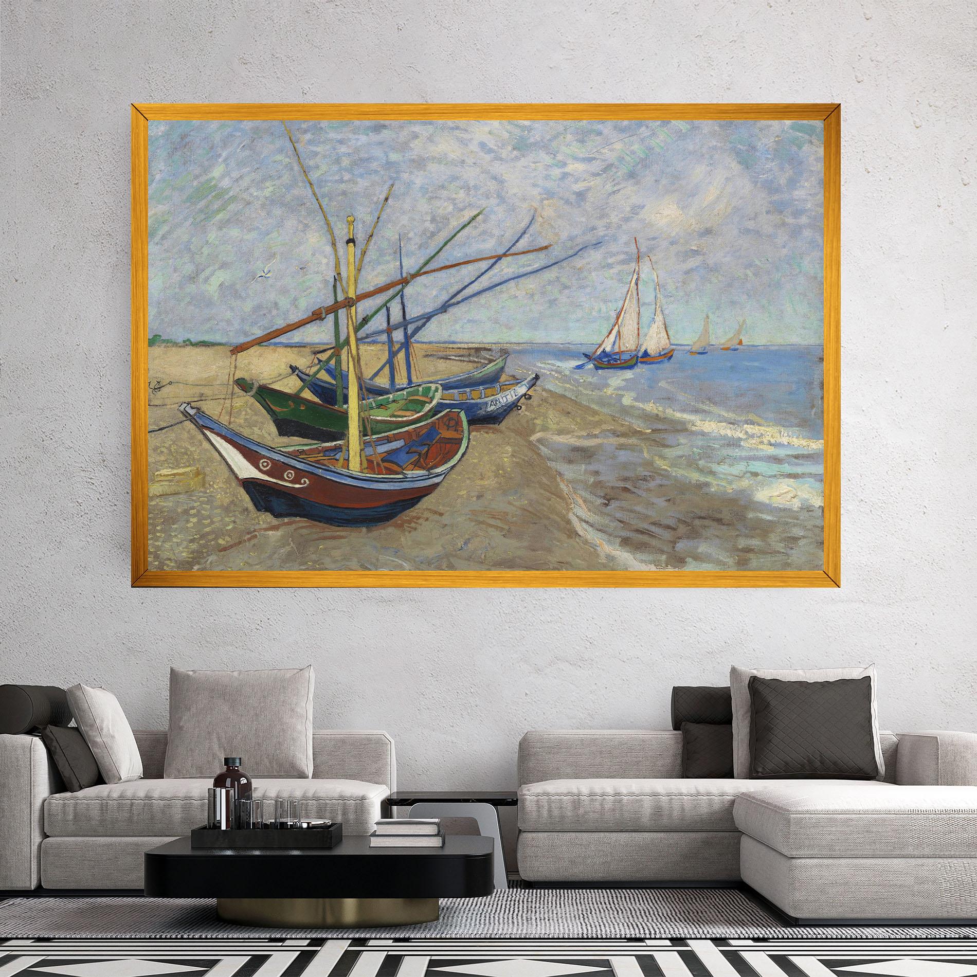 Vászonkép Boats Beach mockup 2