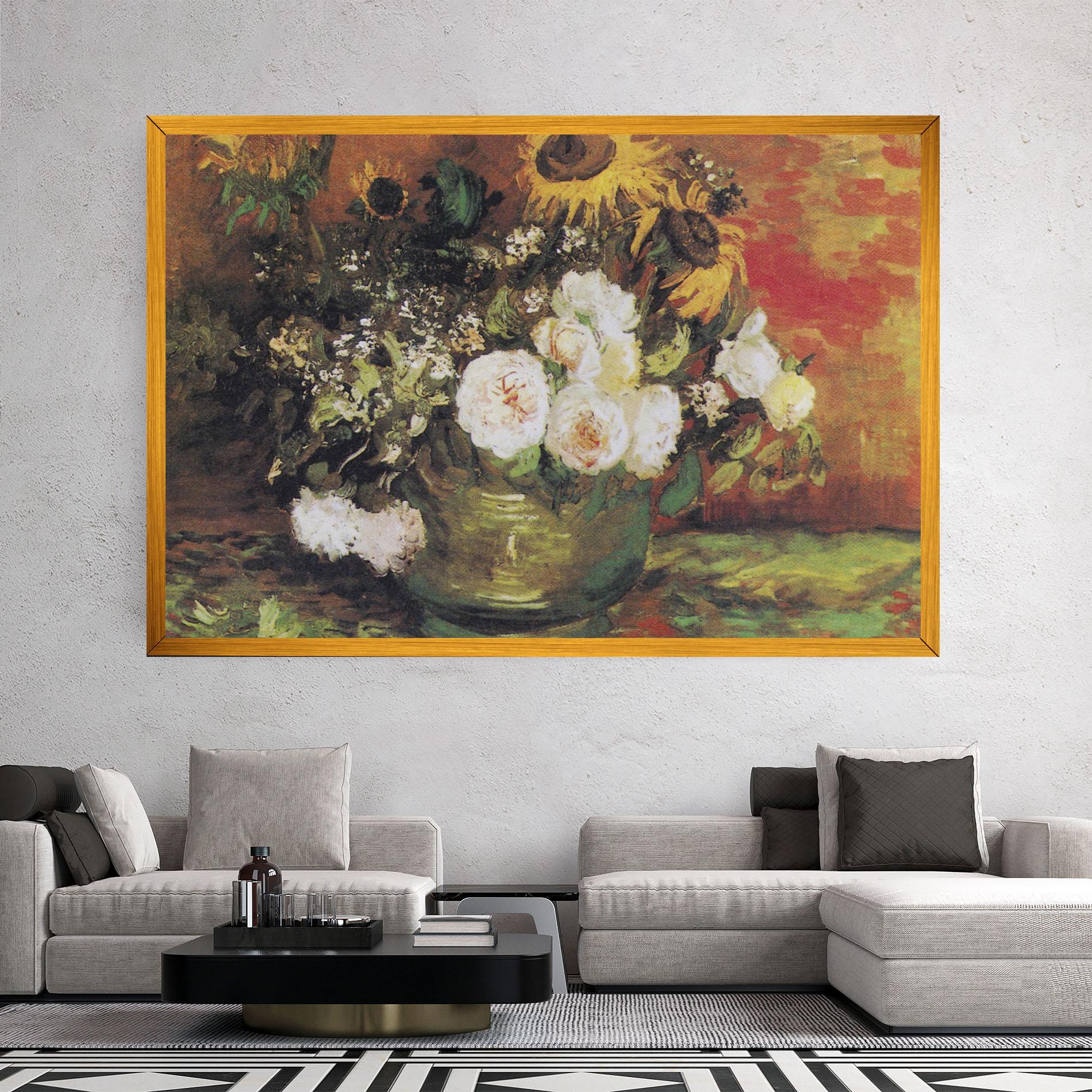 Vászonkép Bowl With Sunflowers mockup 2