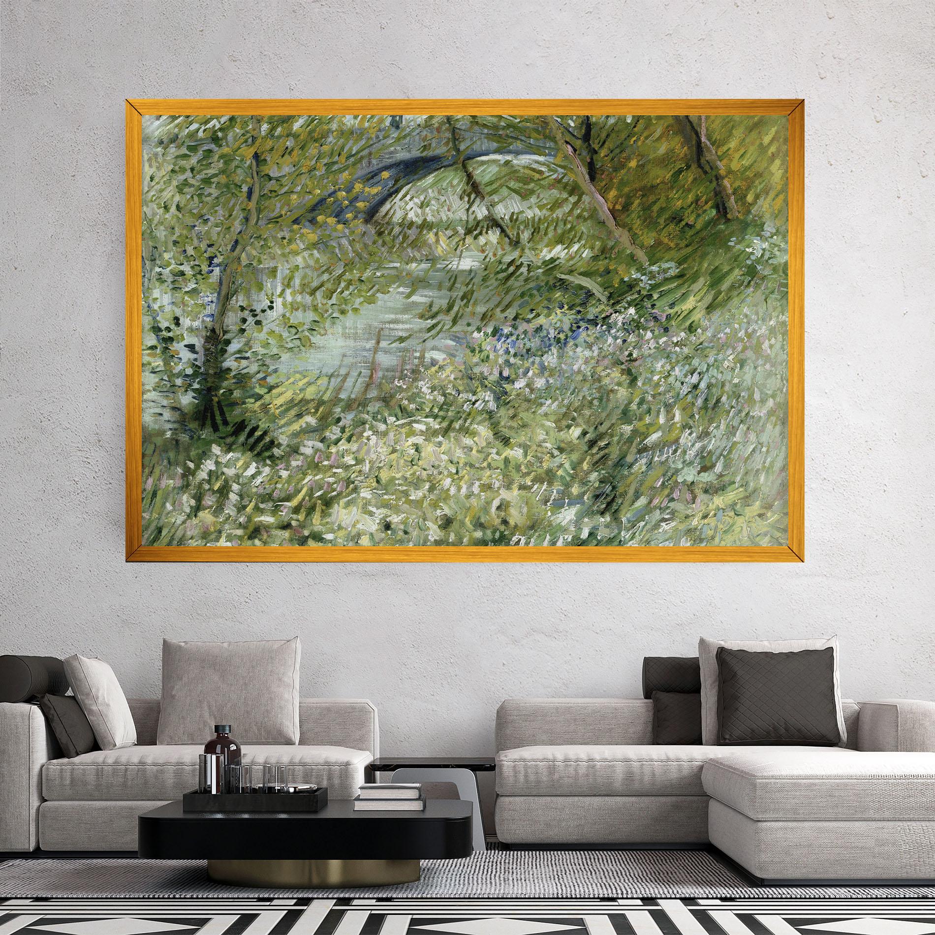 Vászonkép River Bank Springtime mockup 2