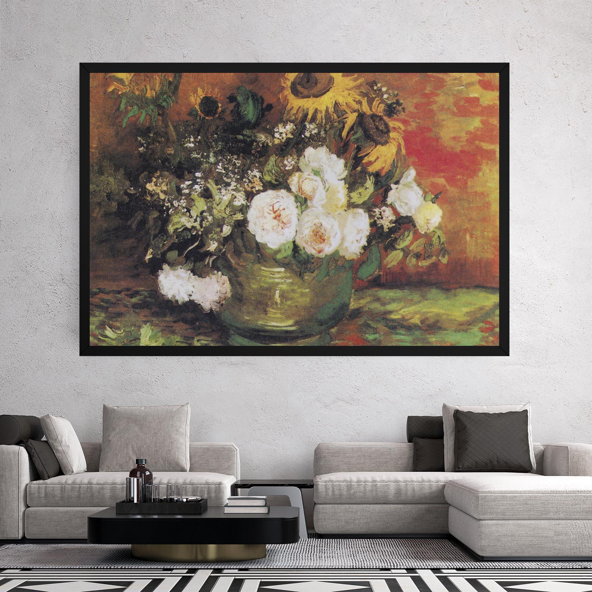 Vászonkép Bowl With Sunflowers mockup 2