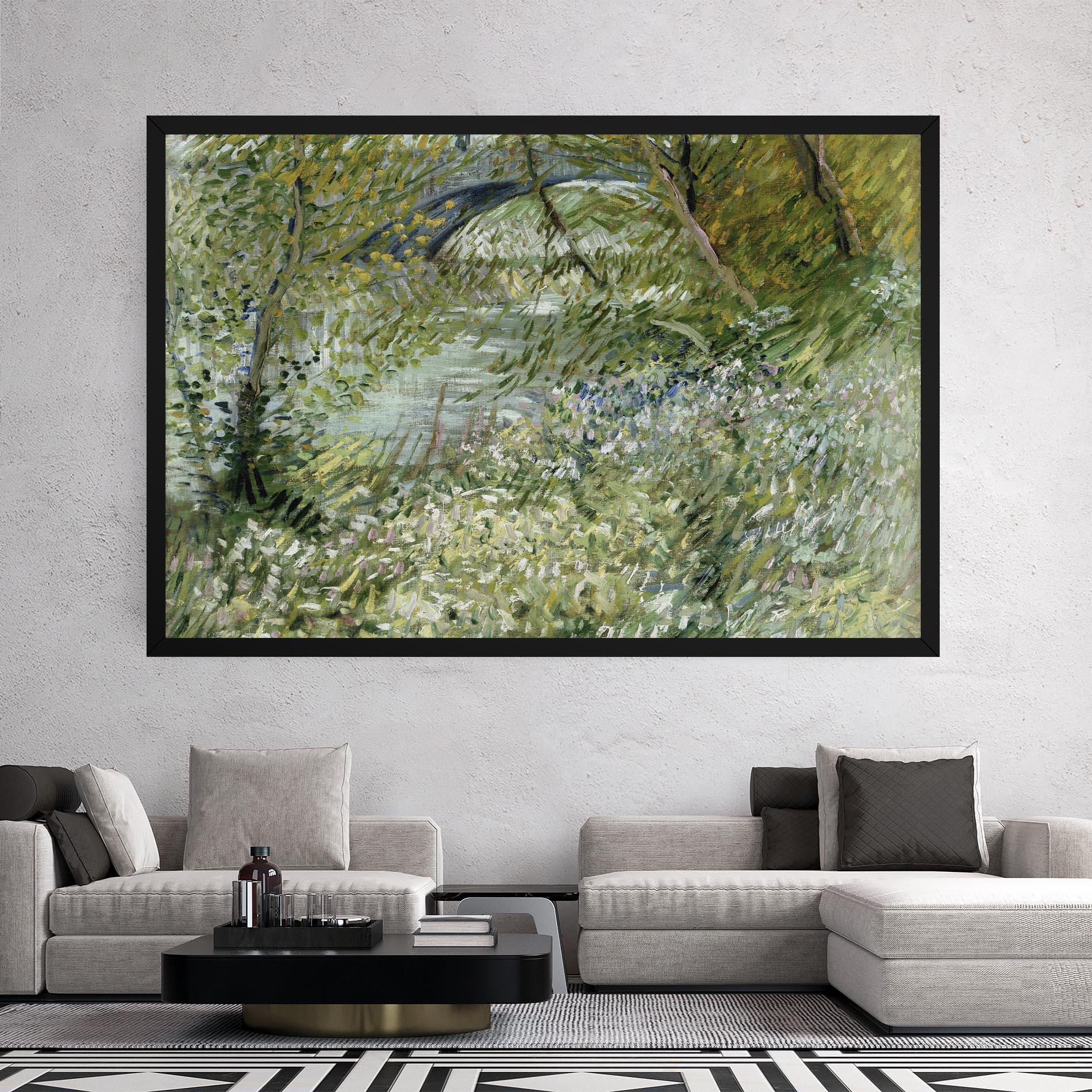 Vászonkép River Bank Springtime mockup 2