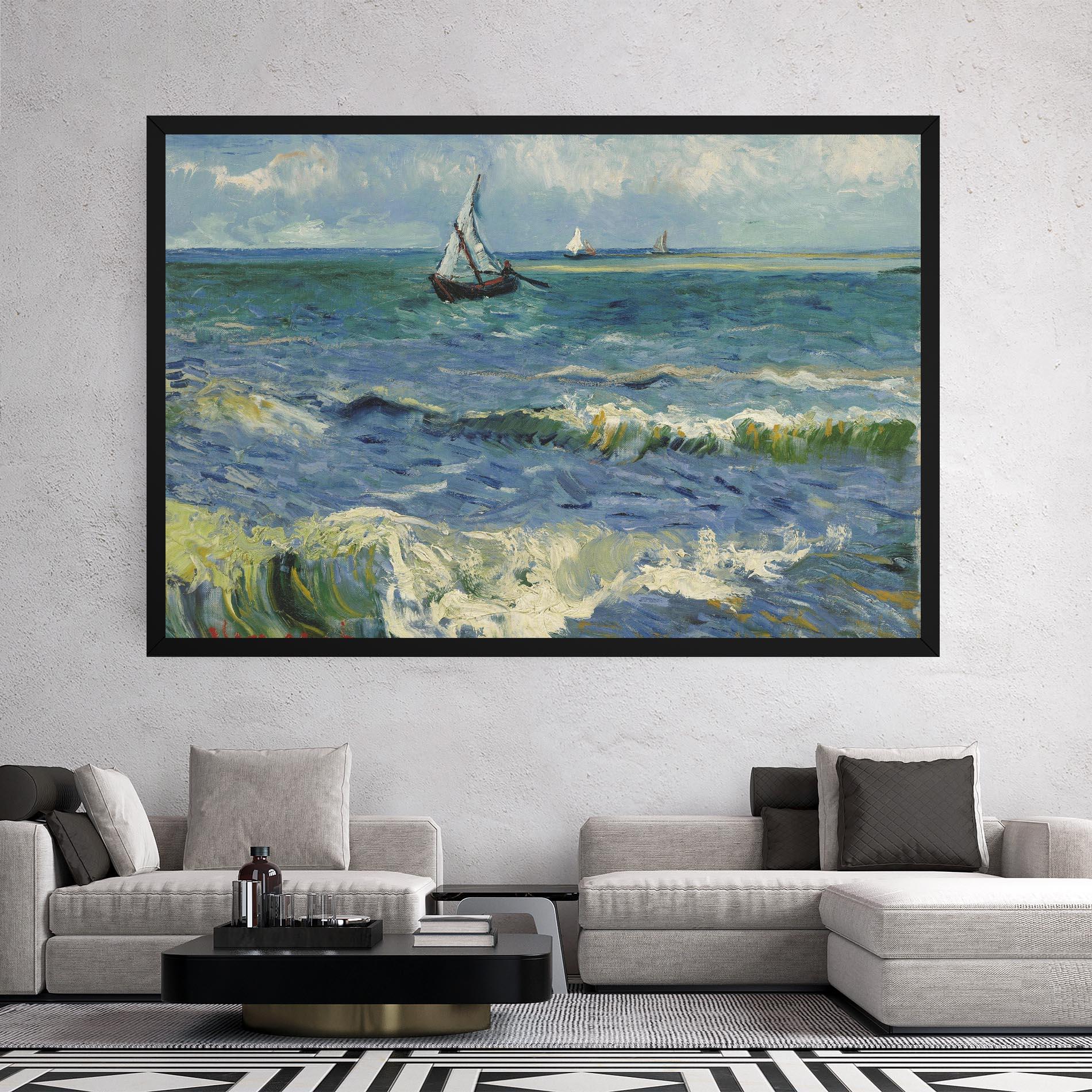 Vászonkép Zeegezicht Saintes Maries mockup 2