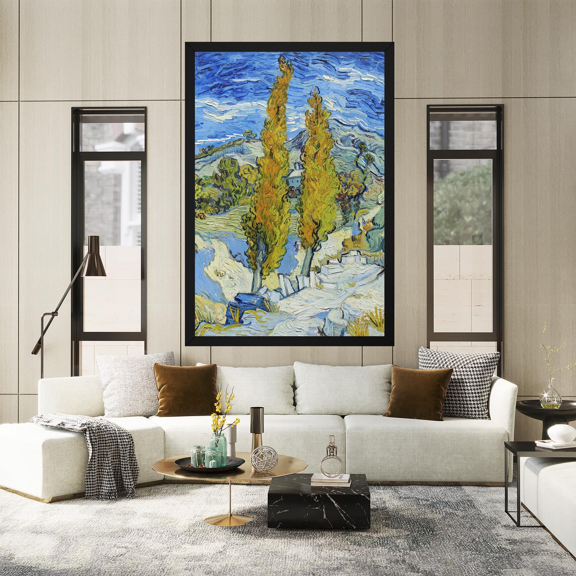 Vászonkép Poplars At Saint Remy mockup 2