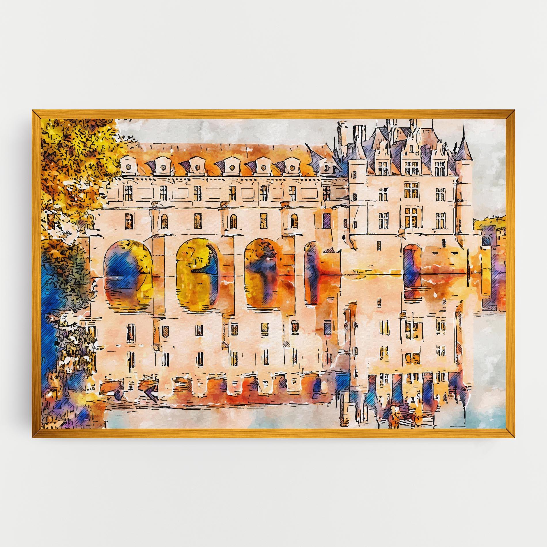 Vászonkép Blue Orange Castle mockup 0