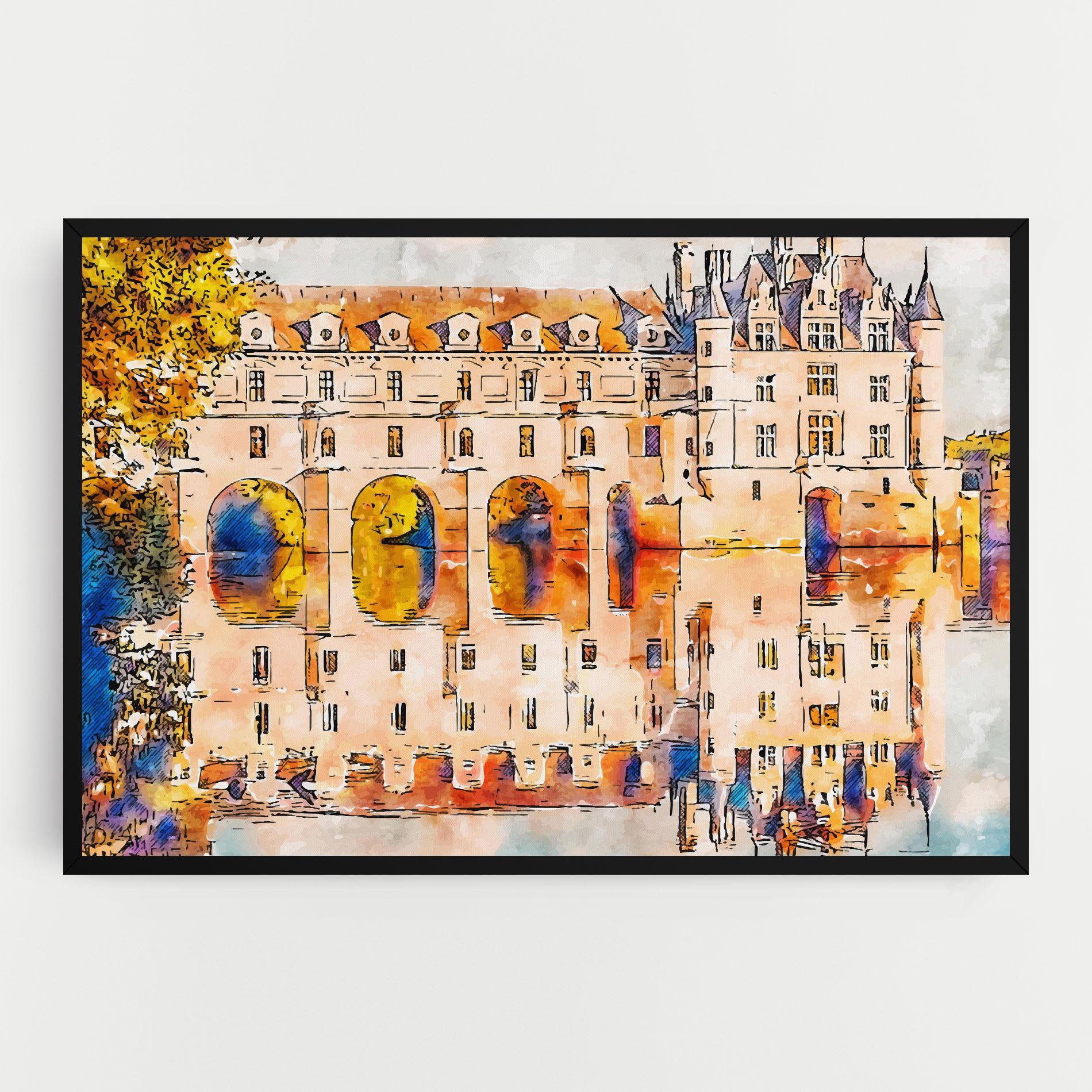 Vászonkép Blue Orange Castle mockup 0