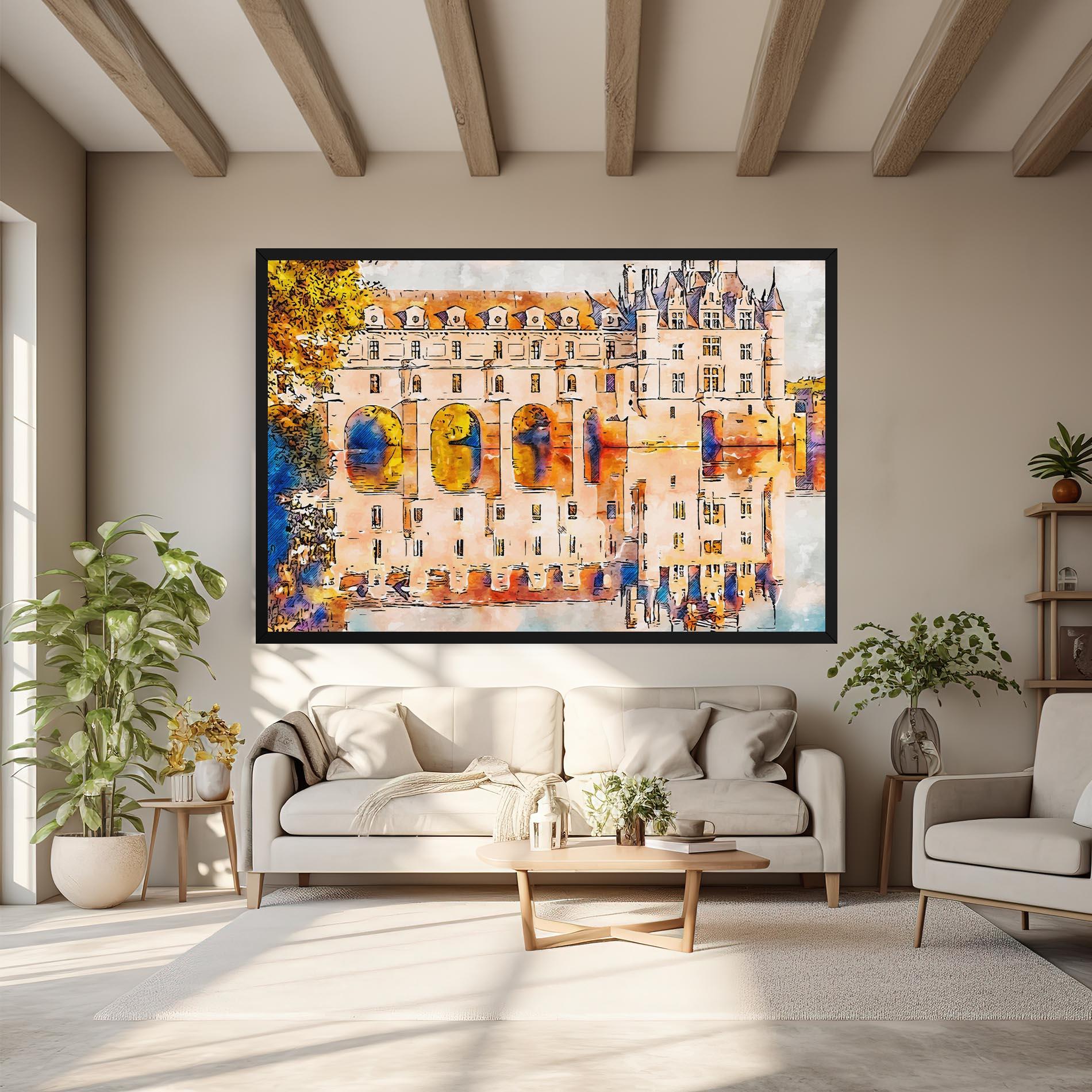 Vászonkép Blue Orange Castle mockup 6