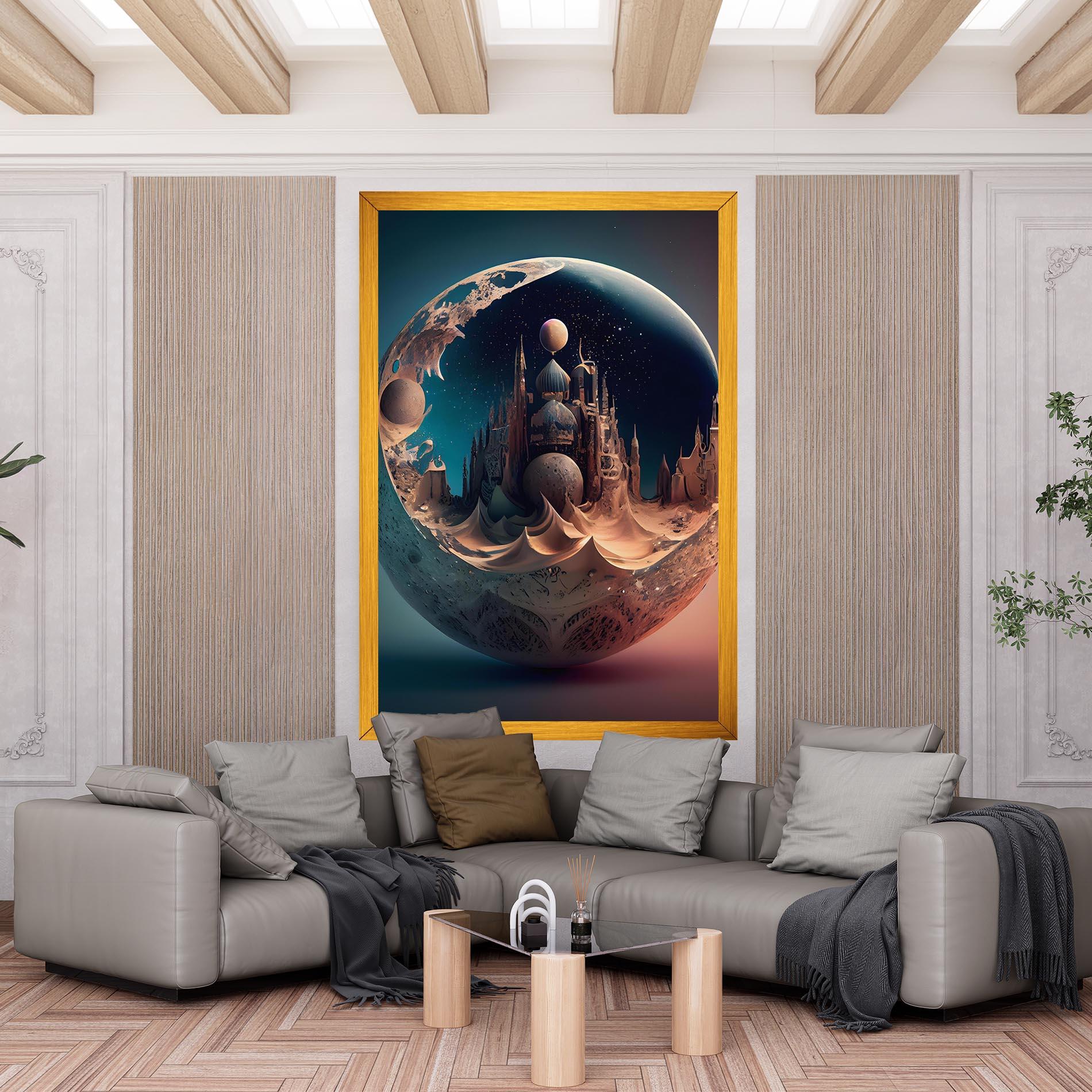 Vászonkép Fantasy Planet Castle mockup 6