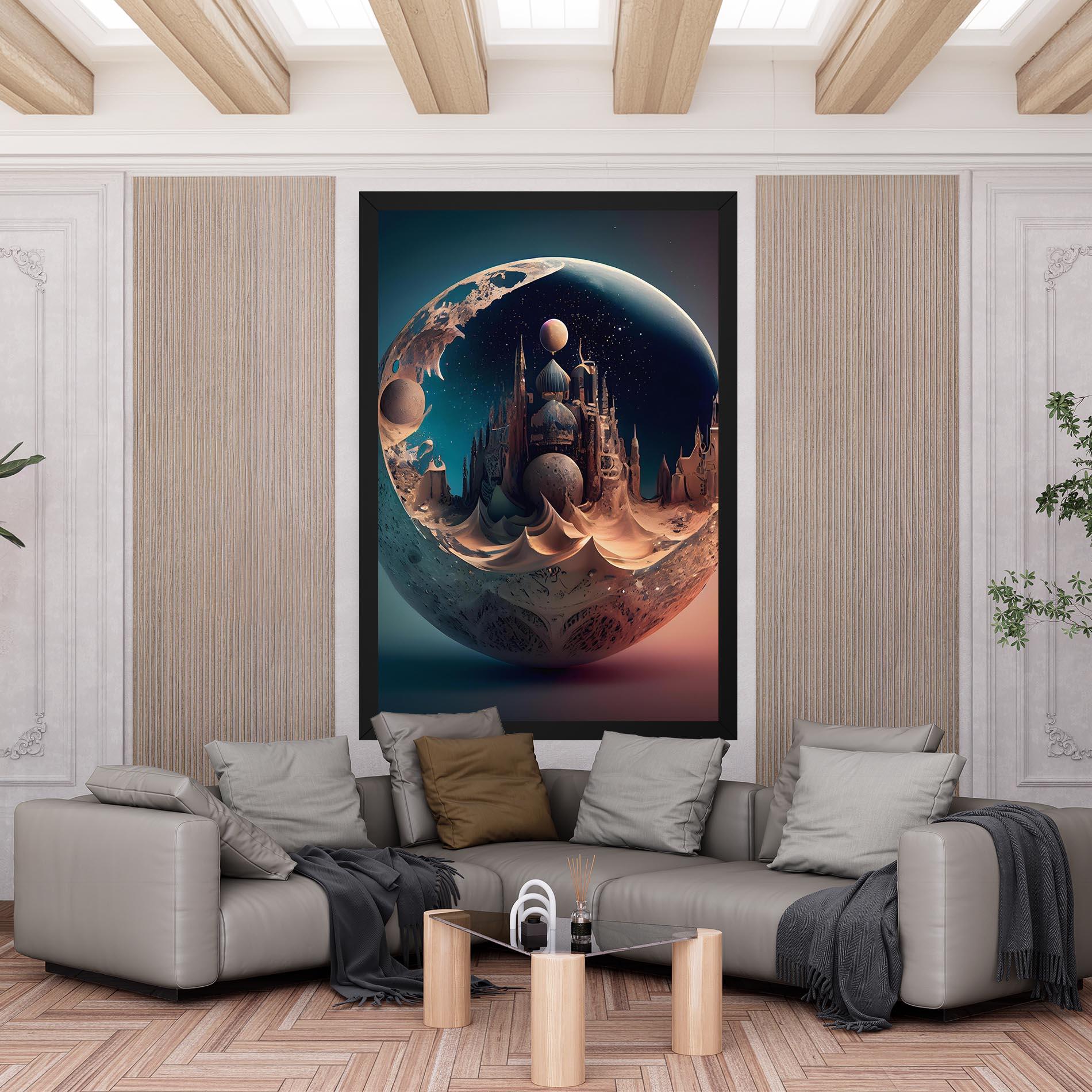 Vászonkép Fantasy Planet Castle mockup 6