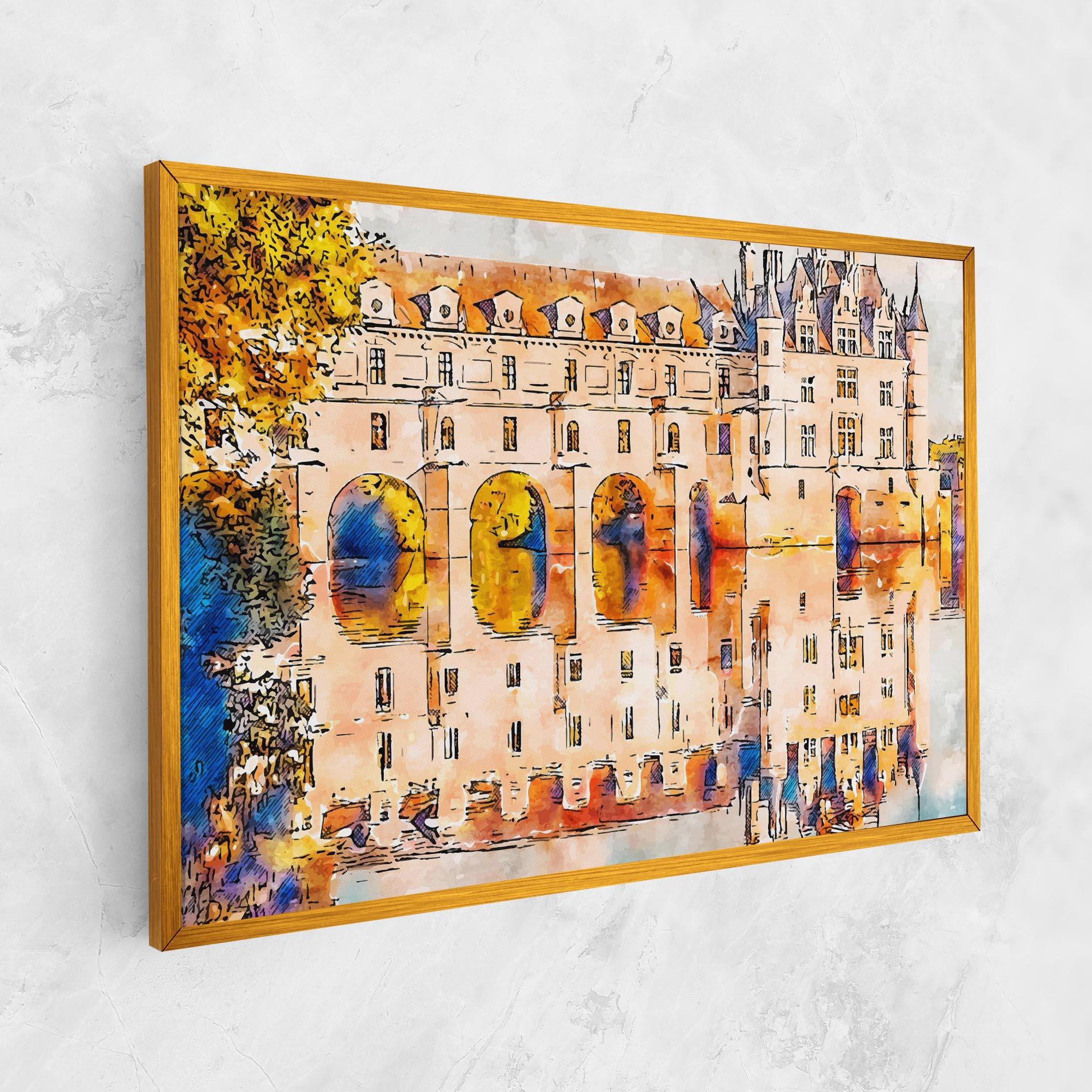 Vászonkép Blue Orange Castle mockup 1