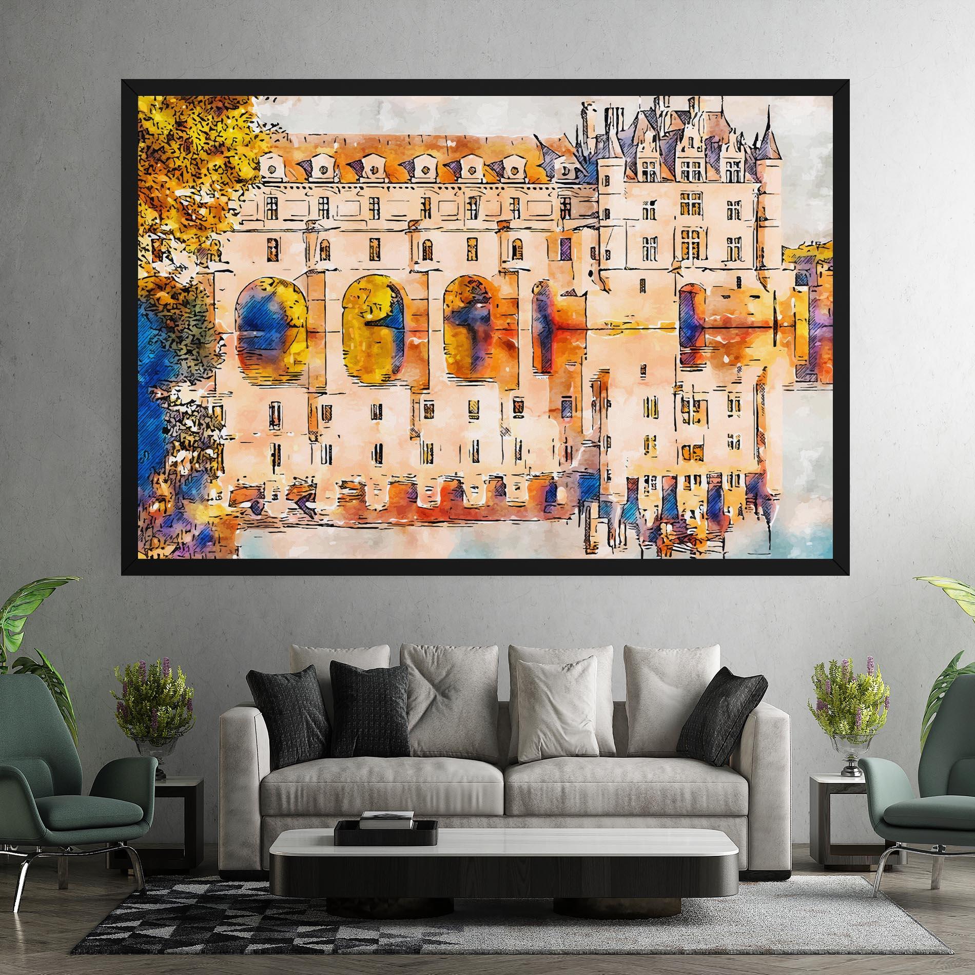 Vászonkép Blue Orange Castle mockup 7