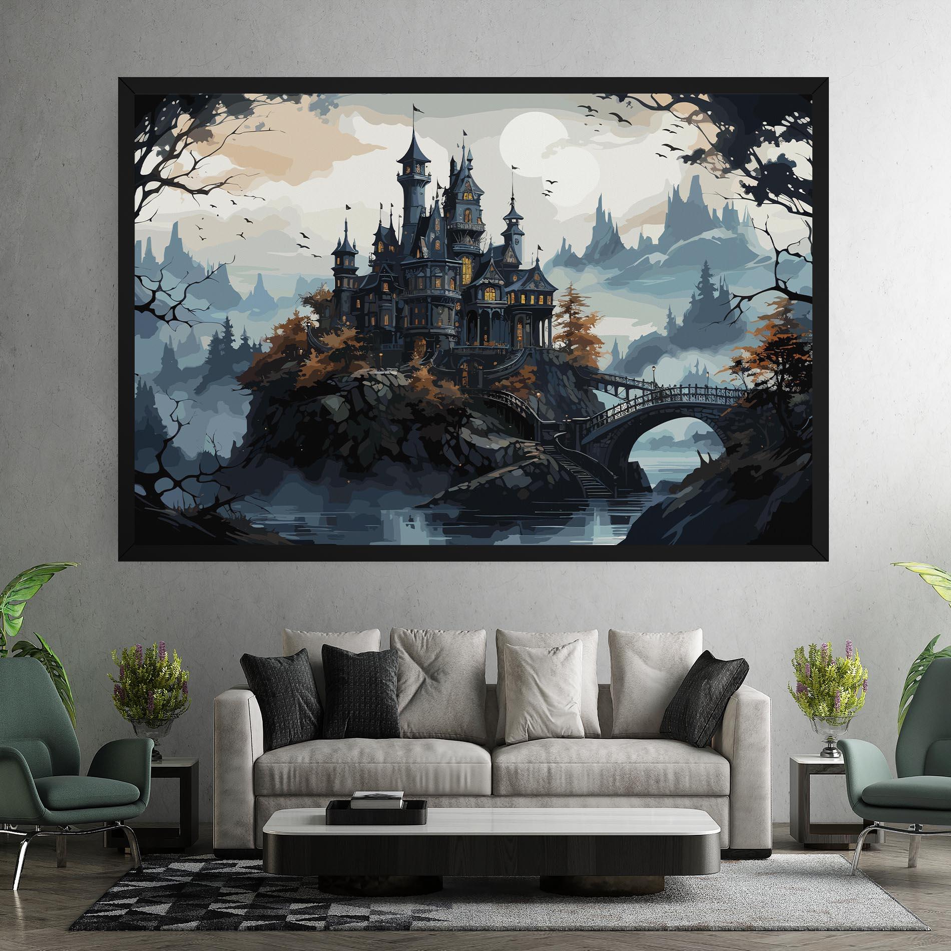 Vászonkép Grey Big Castle mockup 7
