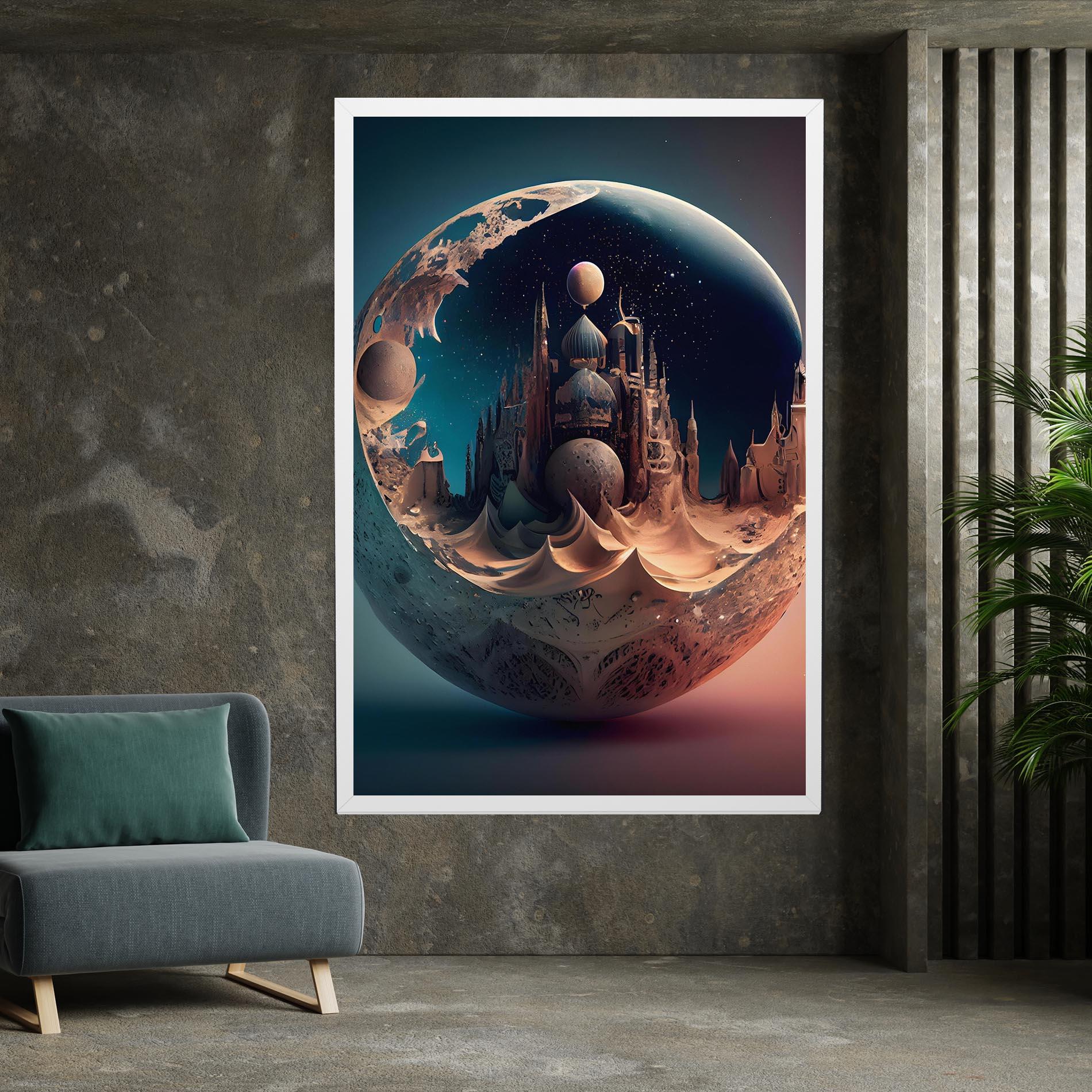 Vászonkép Fantasy Planet Castle mockup 7