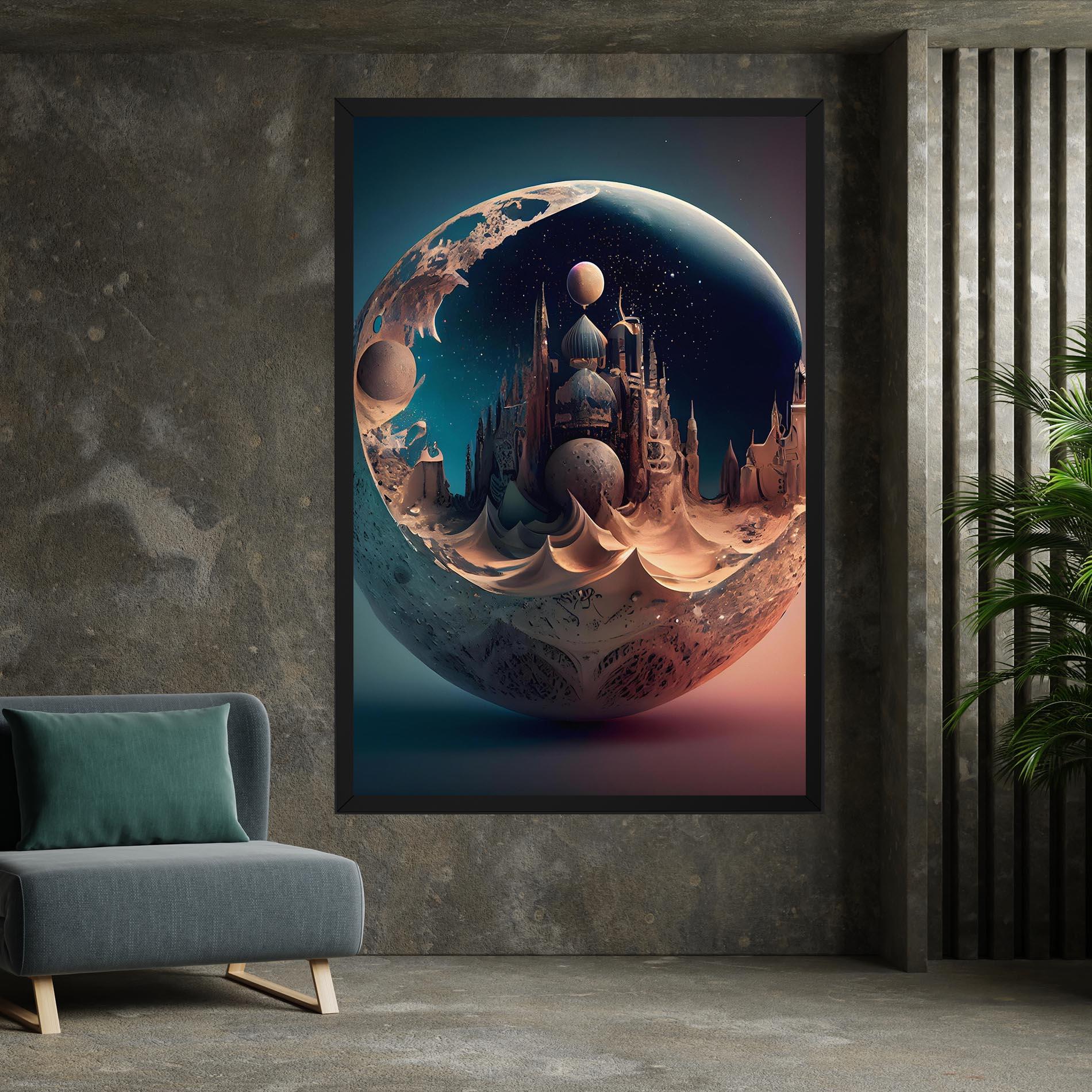 Vászonkép Fantasy Planet Castle mockup 7