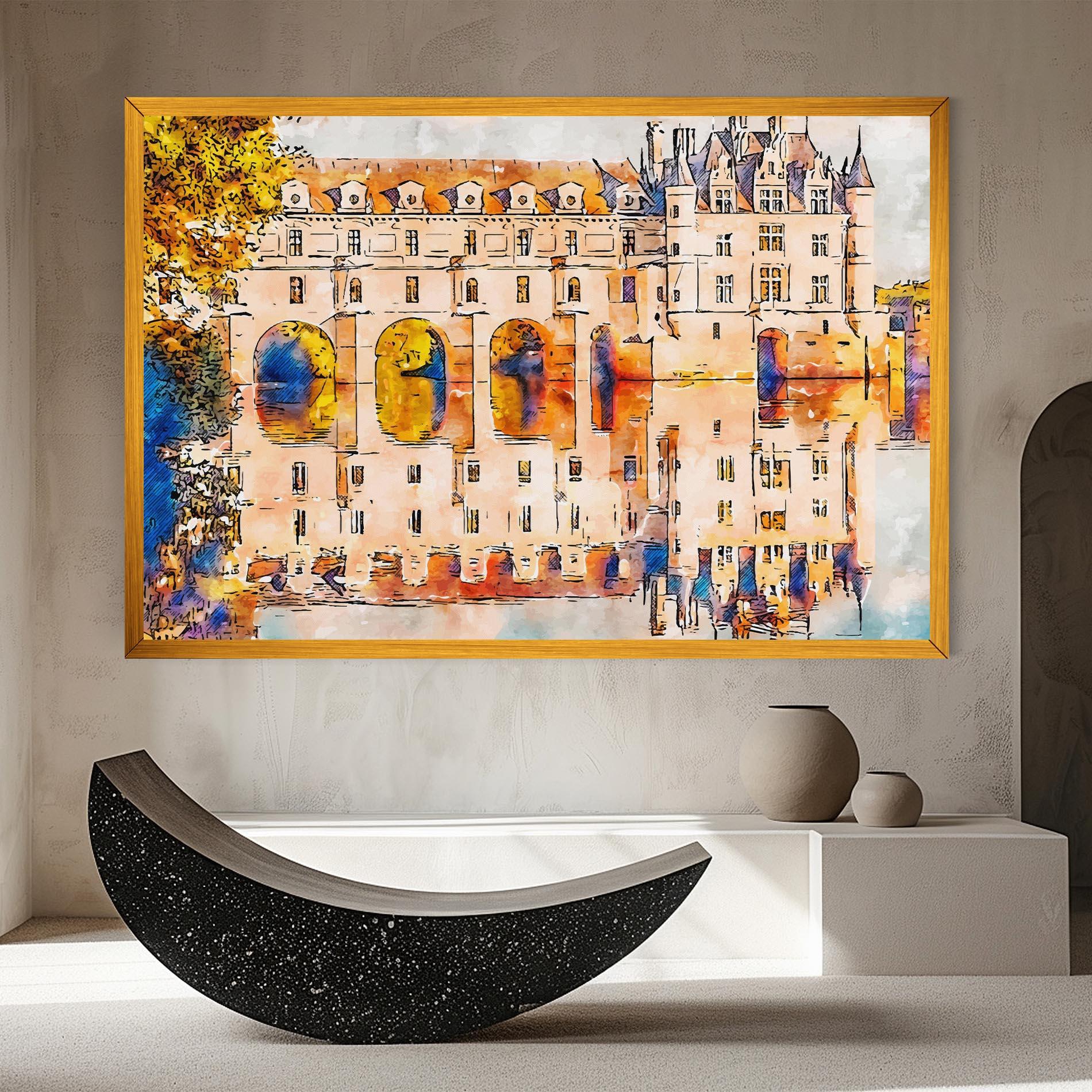 Vászonkép Blue Orange Castle mockup 8