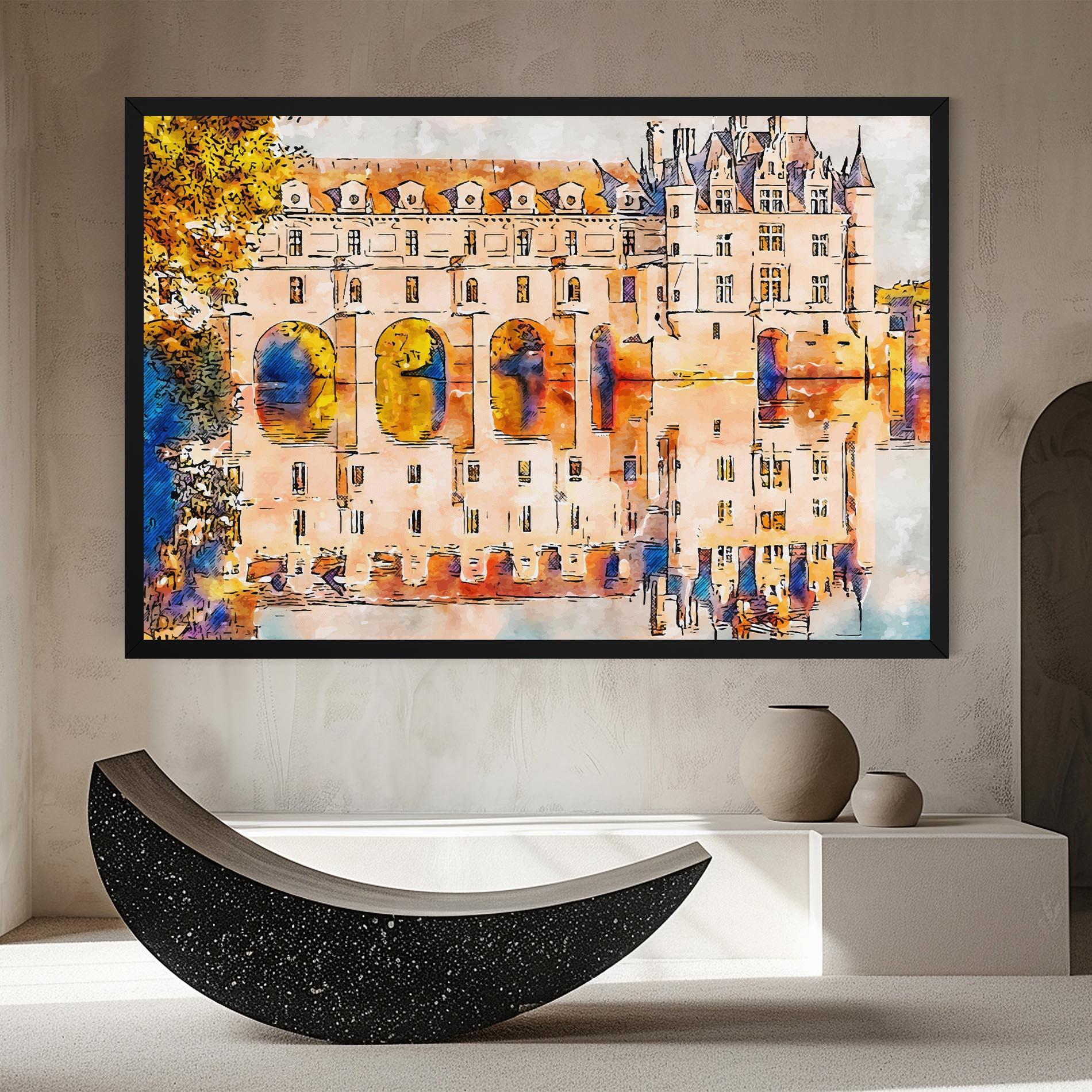 Vászonkép Blue Orange Castle mockup 8