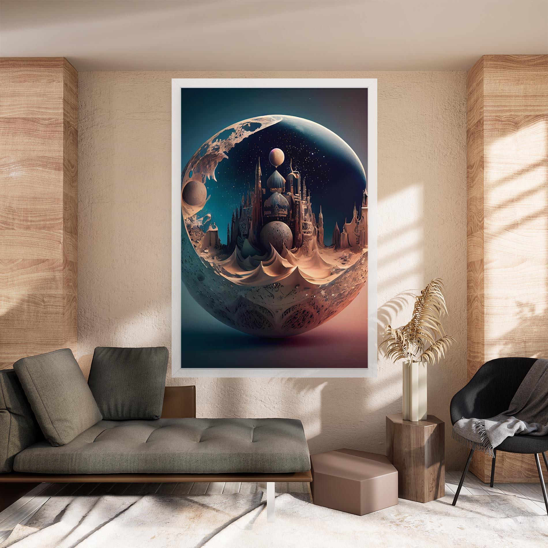 Vászonkép Fantasy Planet Castle mockup 8