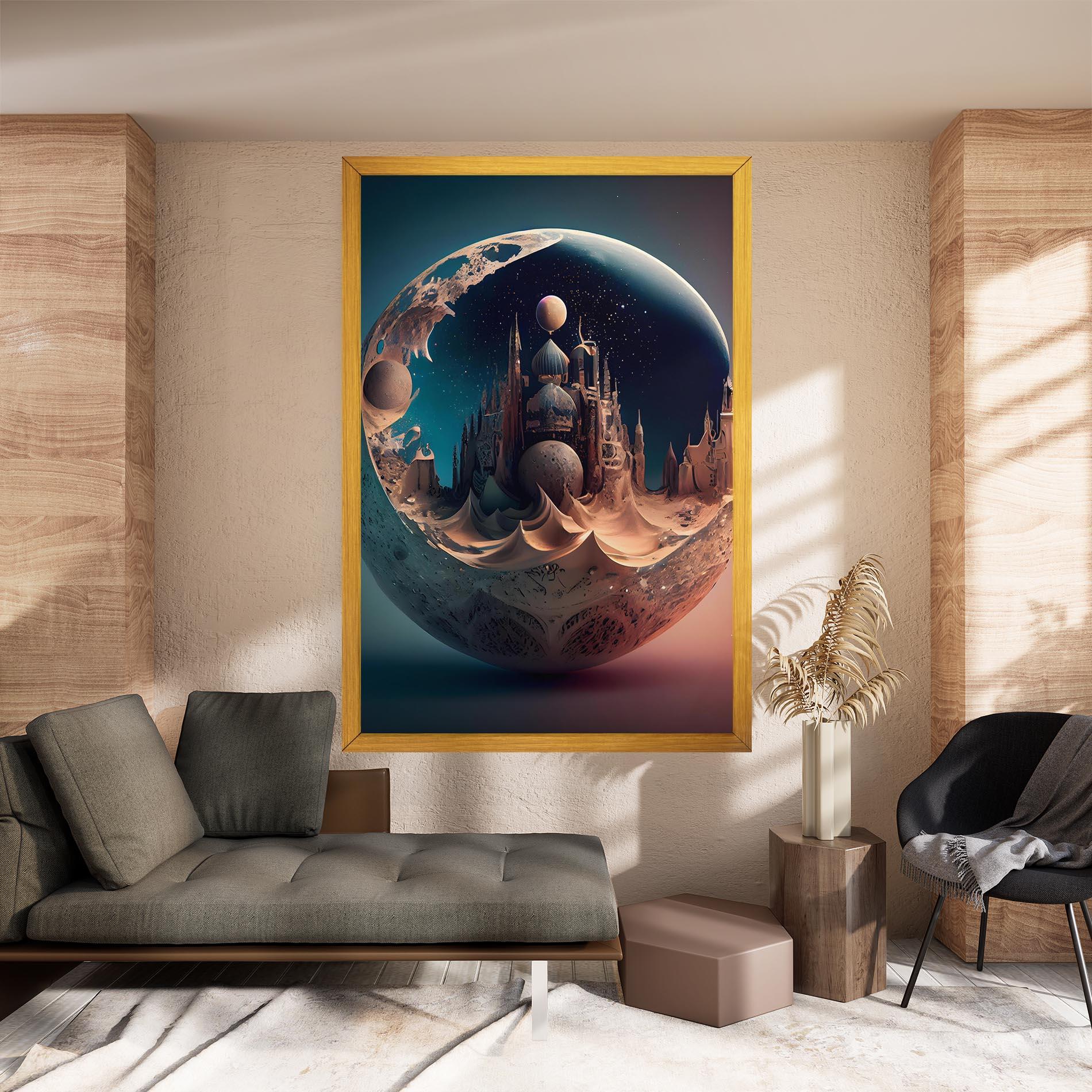 Vászonkép Fantasy Planet Castle mockup 8