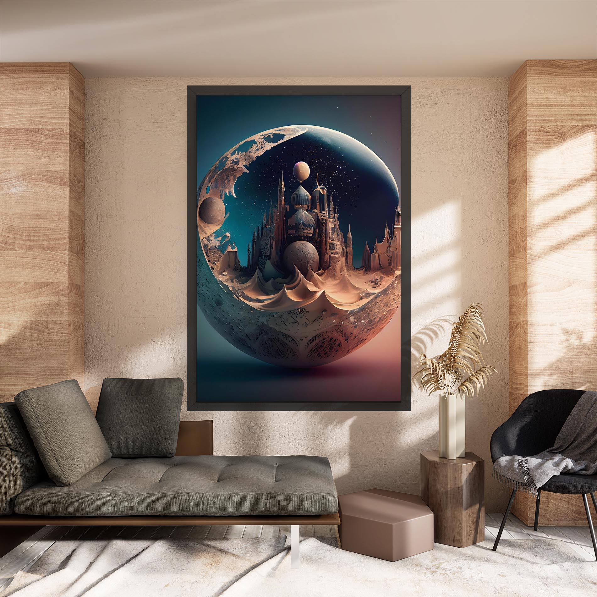 Vászonkép Fantasy Planet Castle mockup 8