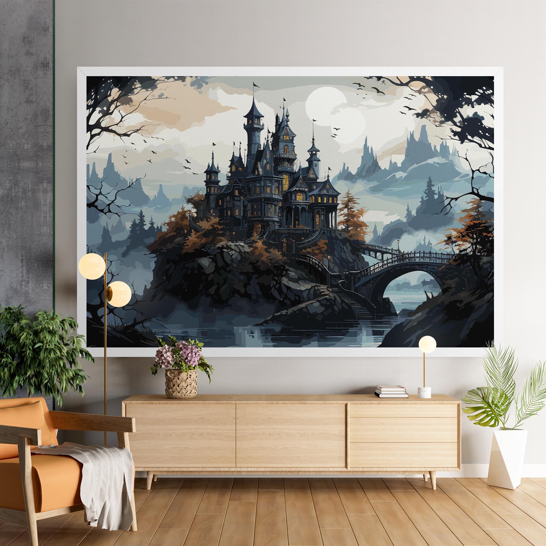 Vászonkép Grey Big Castle mockup 9