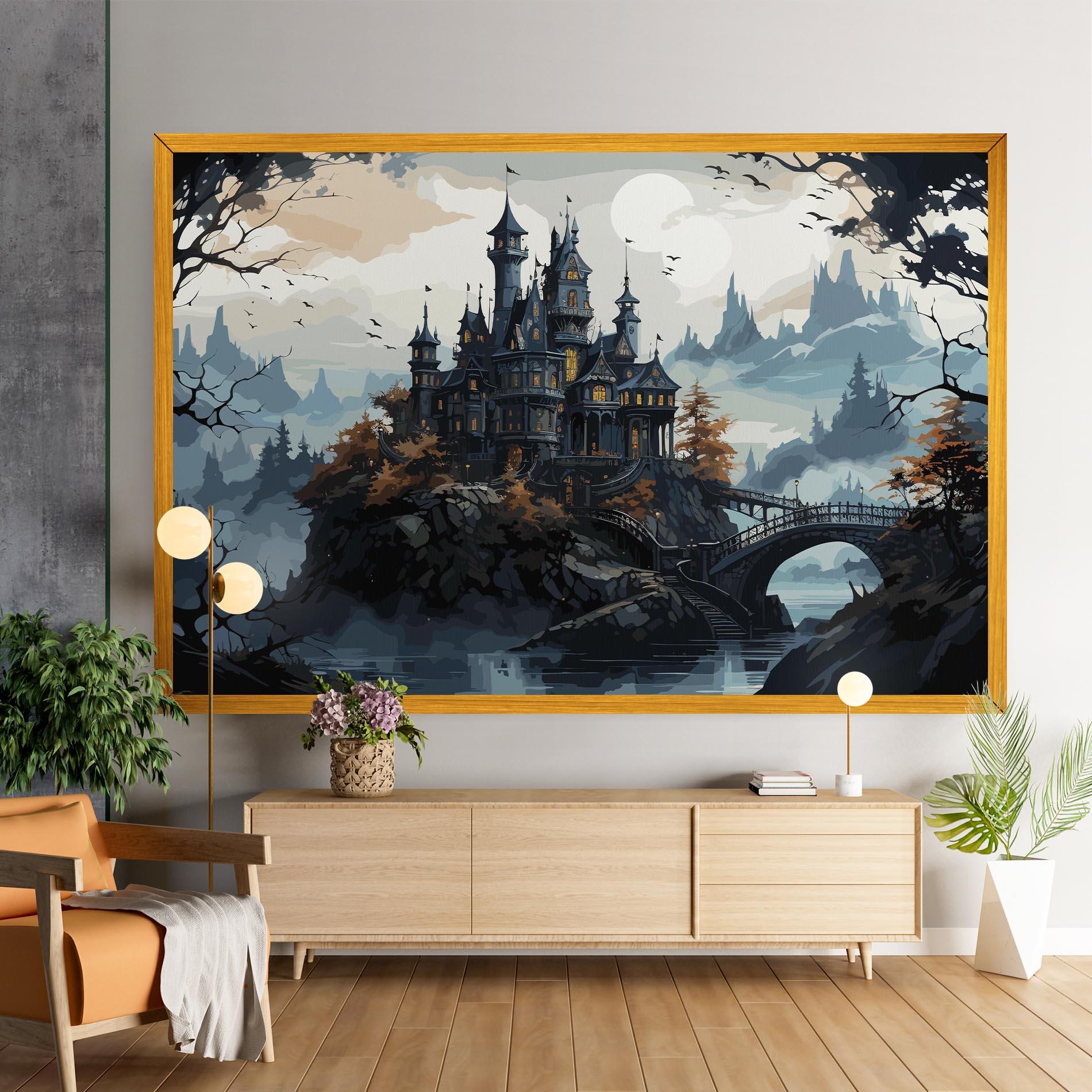 Vászonkép Grey Big Castle mockup 9