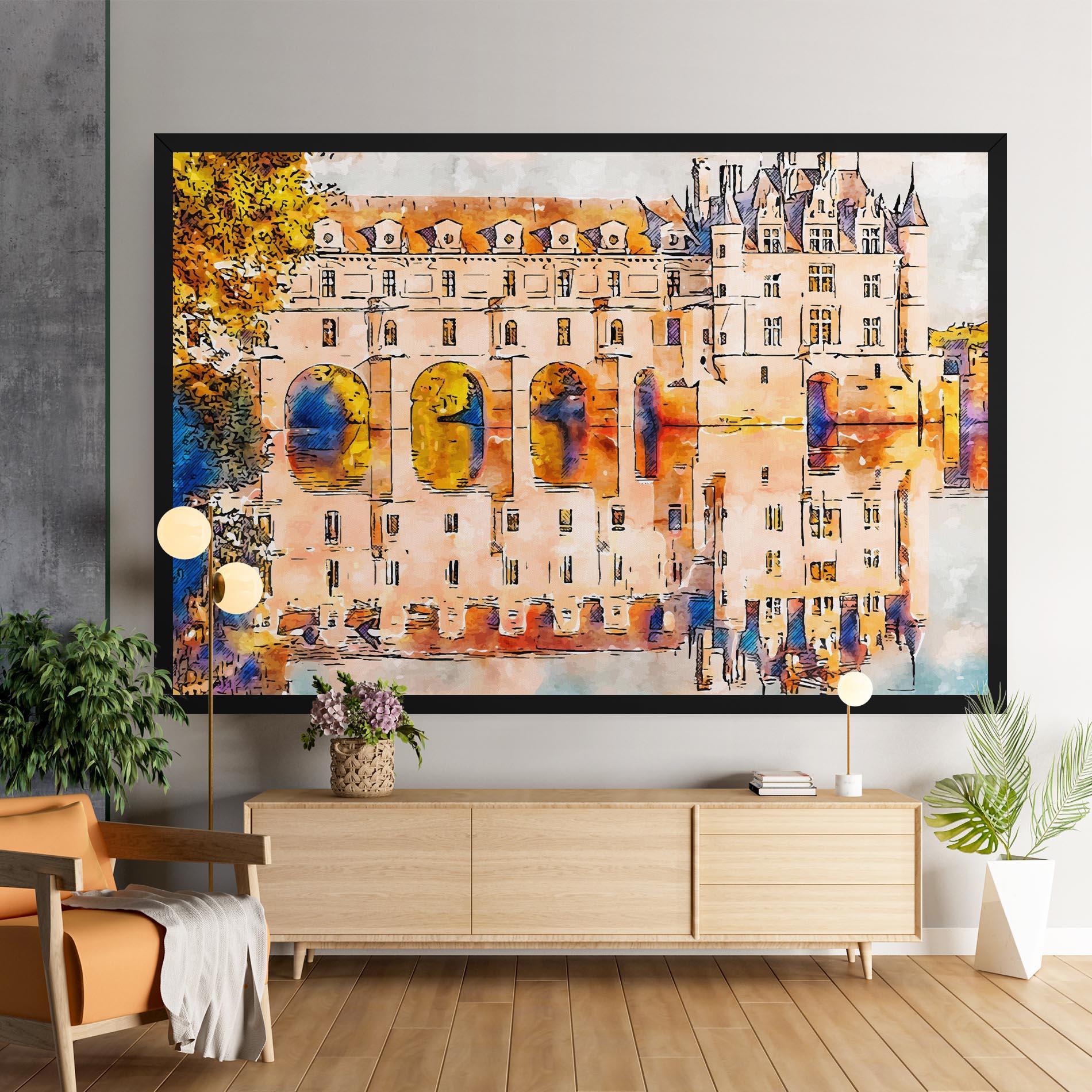 Vászonkép Blue Orange Castle mockup 9