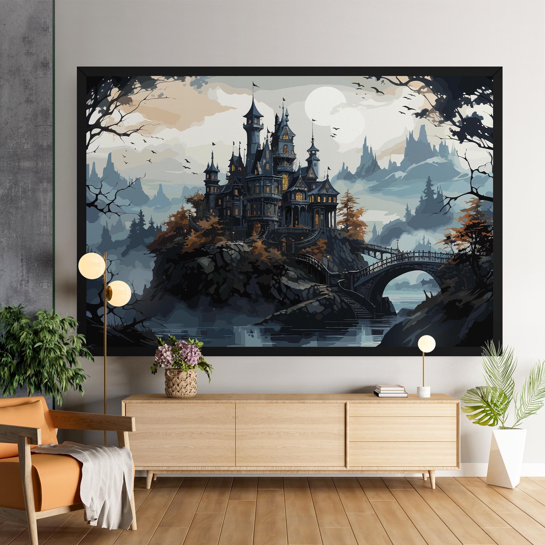 Vászonkép Grey Big Castle mockup 9