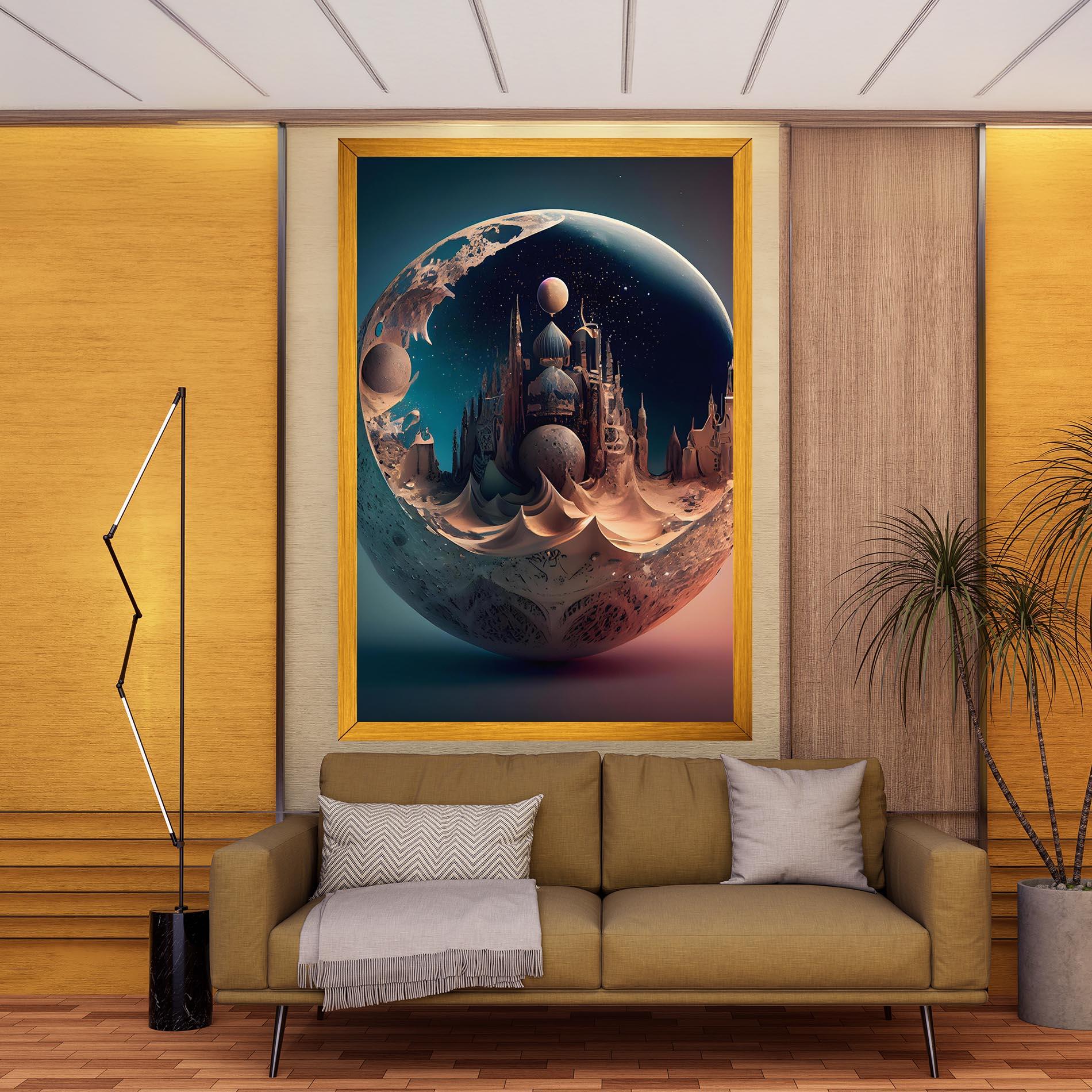 Vászonkép Fantasy Planet Castle mockup 9