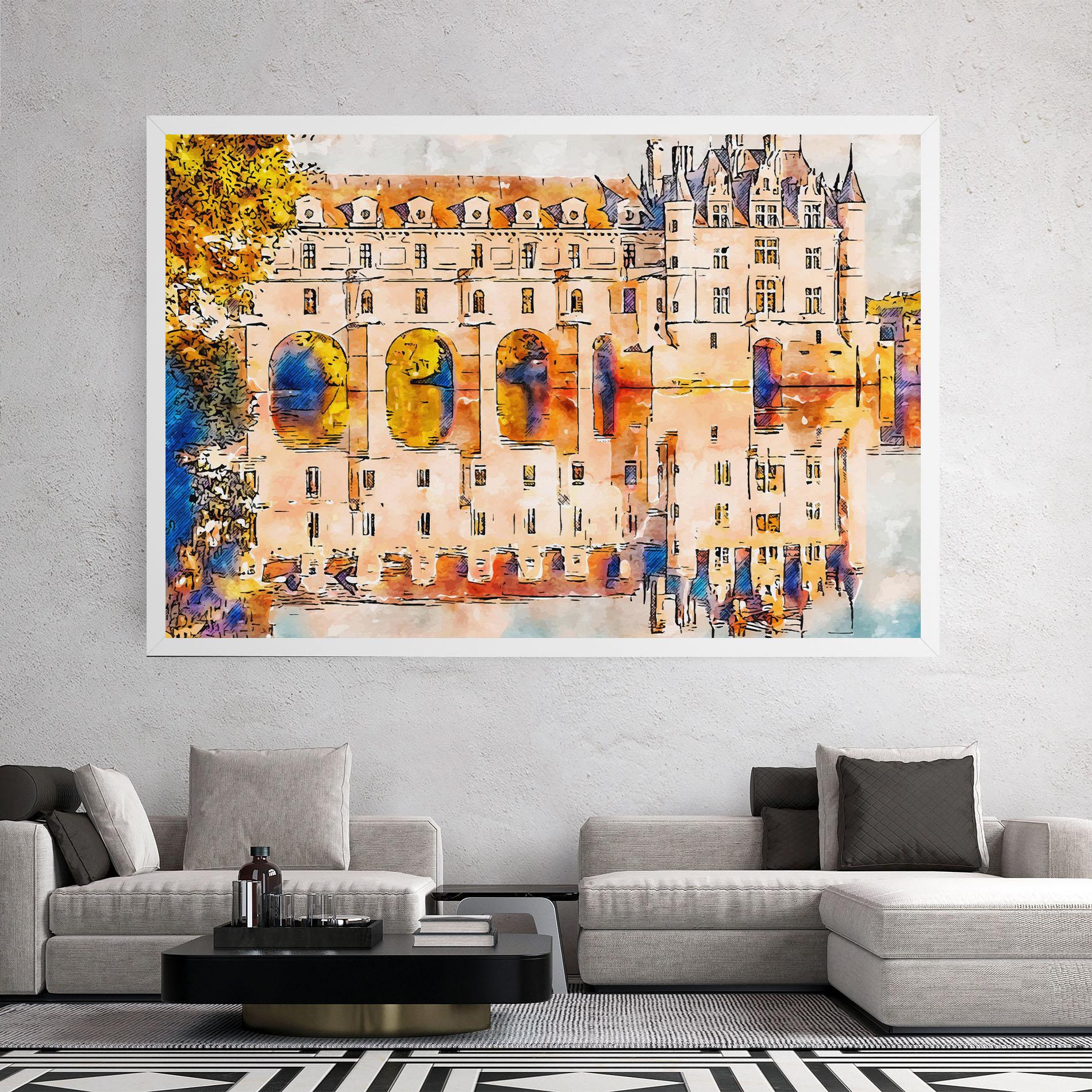 Vászonkép Blue Orange Castle mockup 2