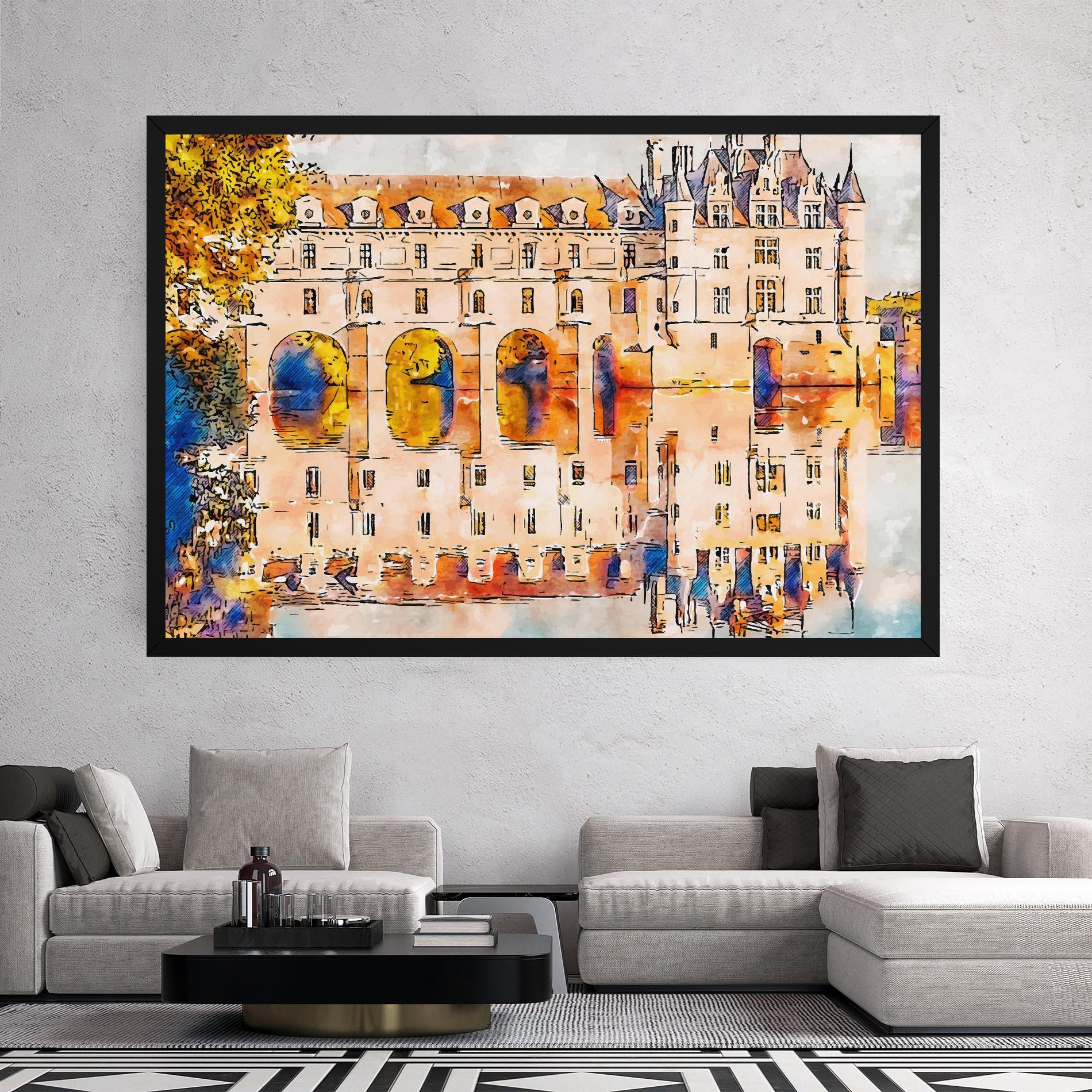 Vászonkép Blue Orange Castle mockup 2