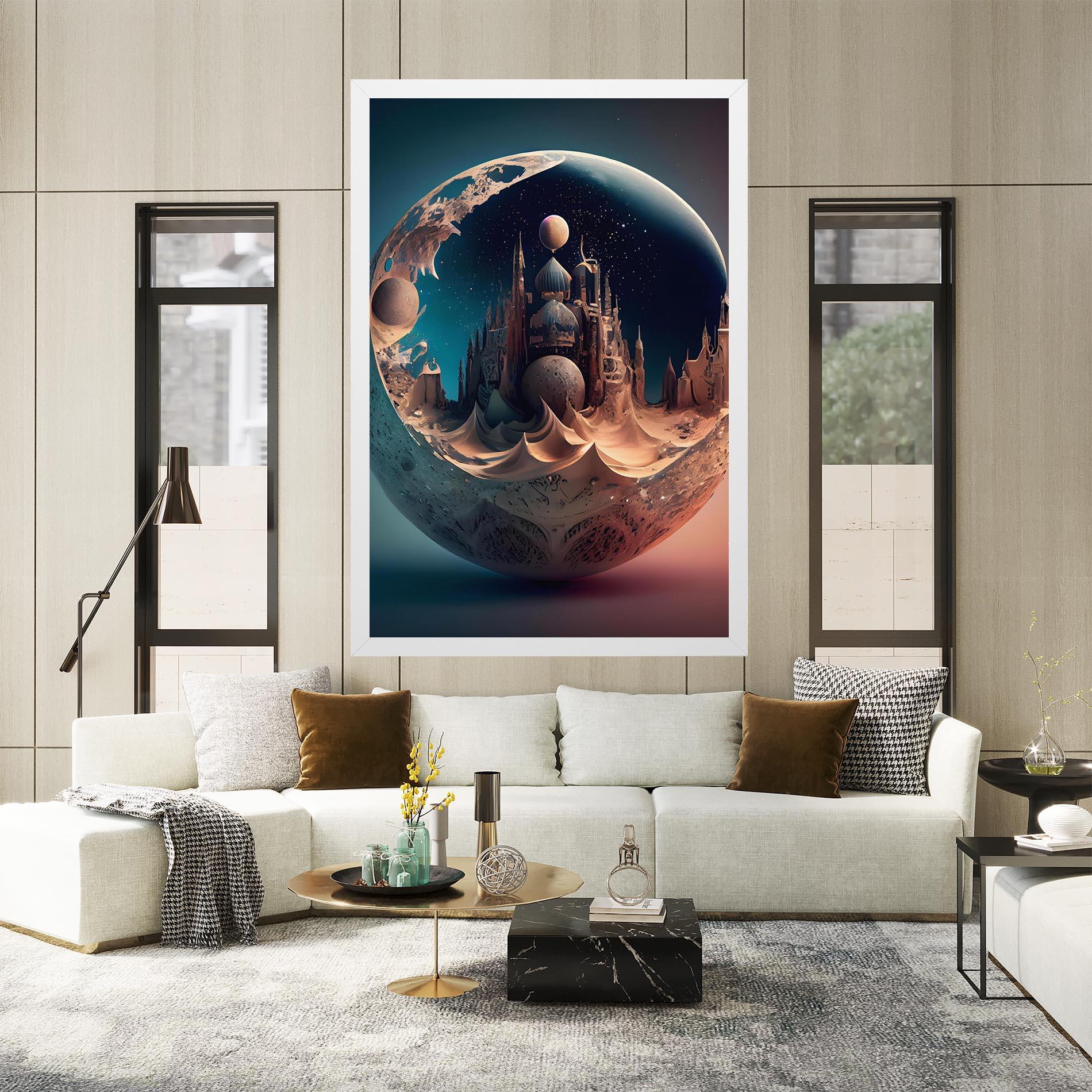 Vászonkép Fantasy Planet Castle mockup 2